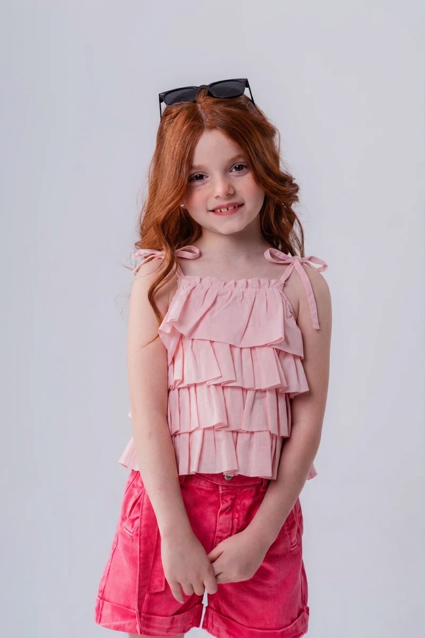 Girls’   Tiered Ruffle Celebration Cami