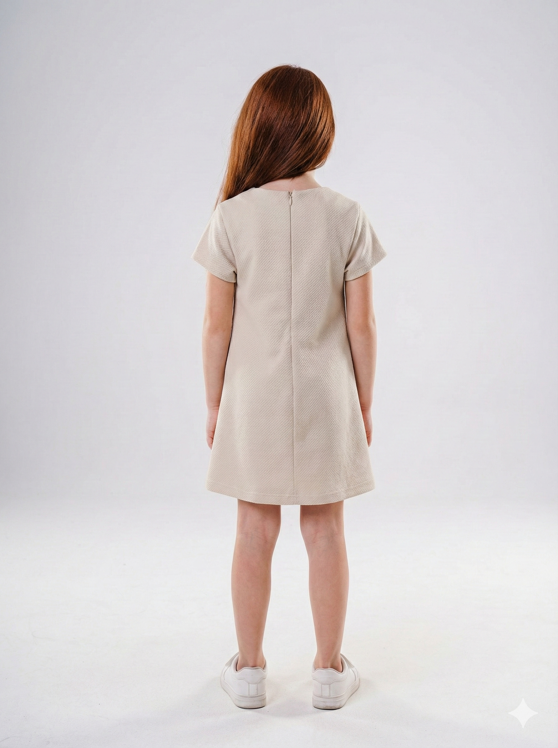 Girls’ Textured Shift Dress with Sweetheart Bows