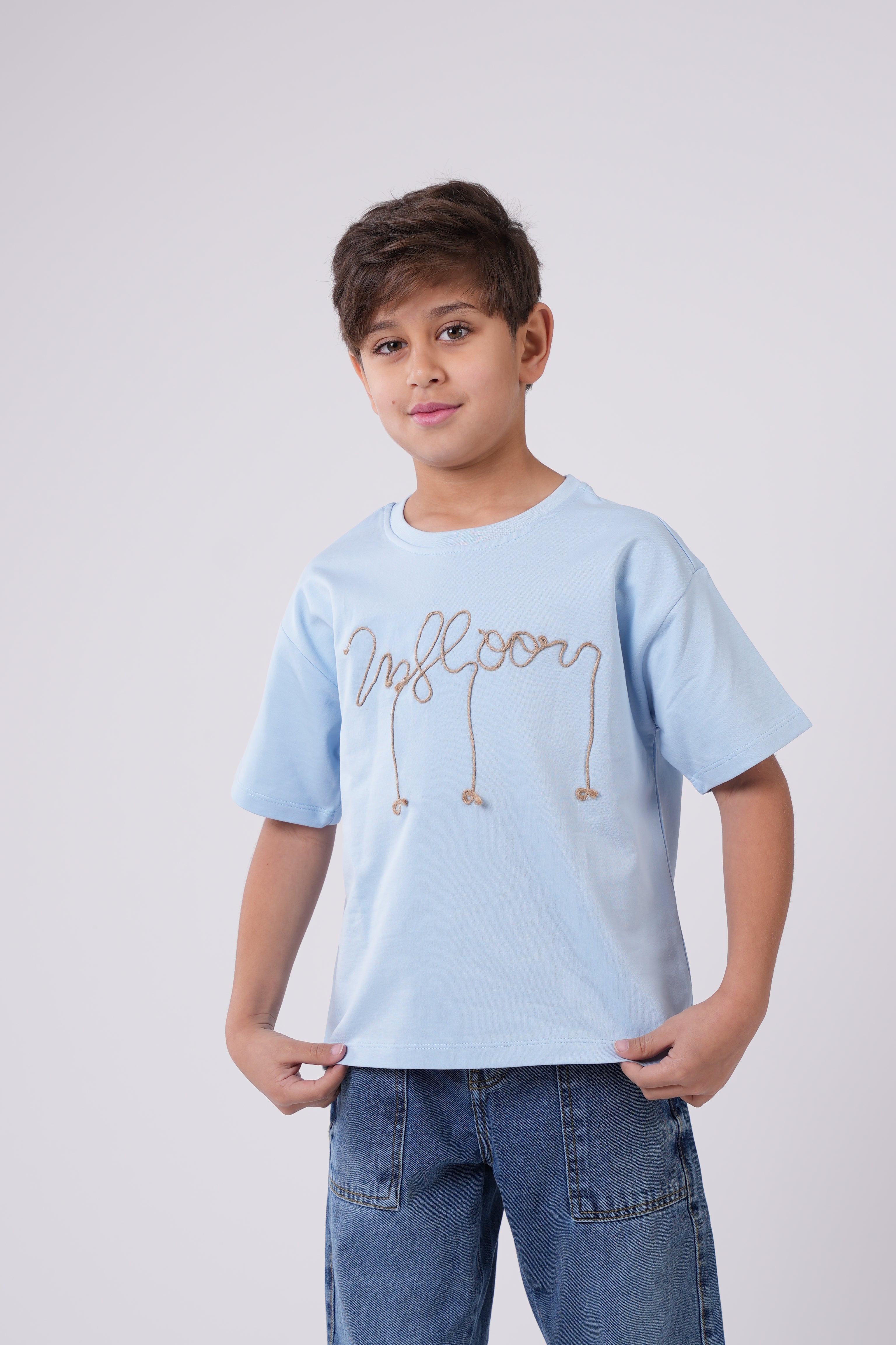 Boys’ T-Shirt with Embroidered Script