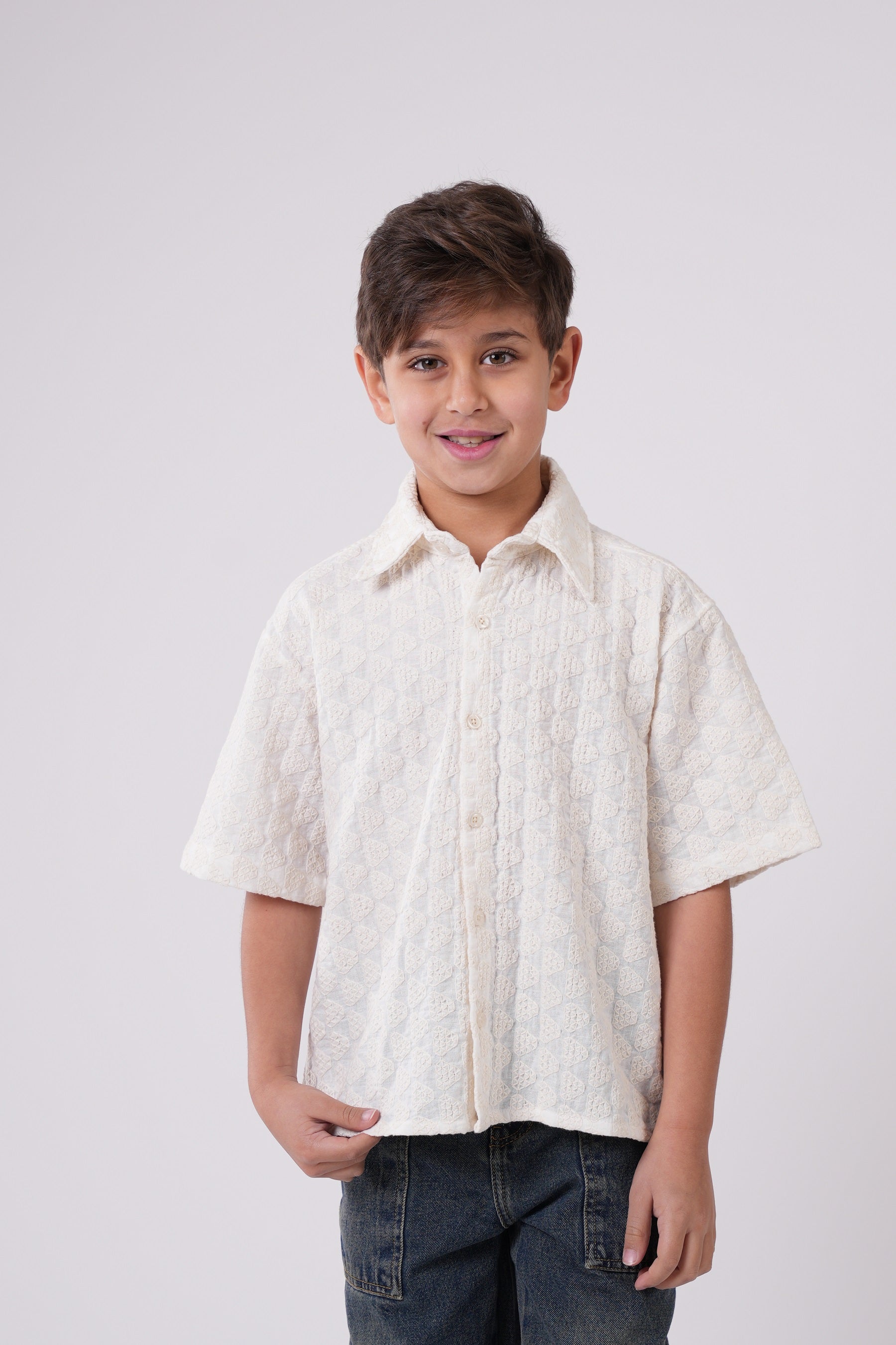 Boys’ Geometric Print Resort Shirt