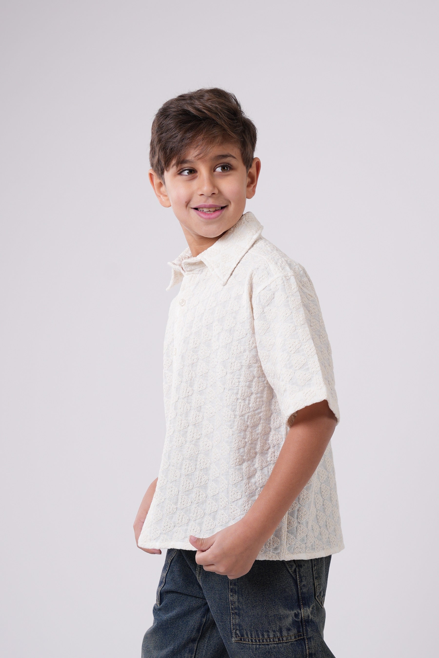 Boys’ Geometric Print Resort Shirt