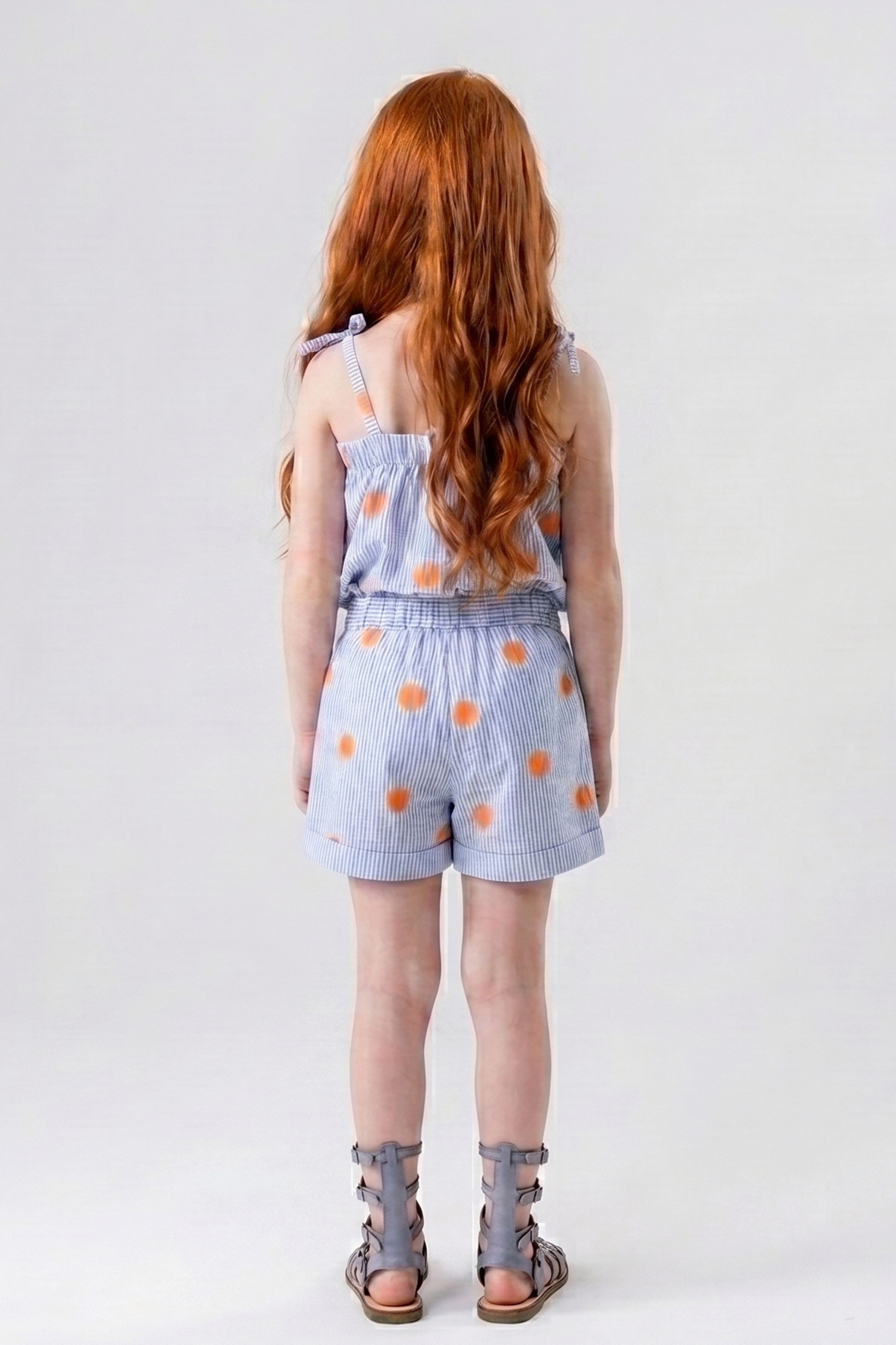 Kids' Two-Piece Pinstripe Bow Top & Shorts Set