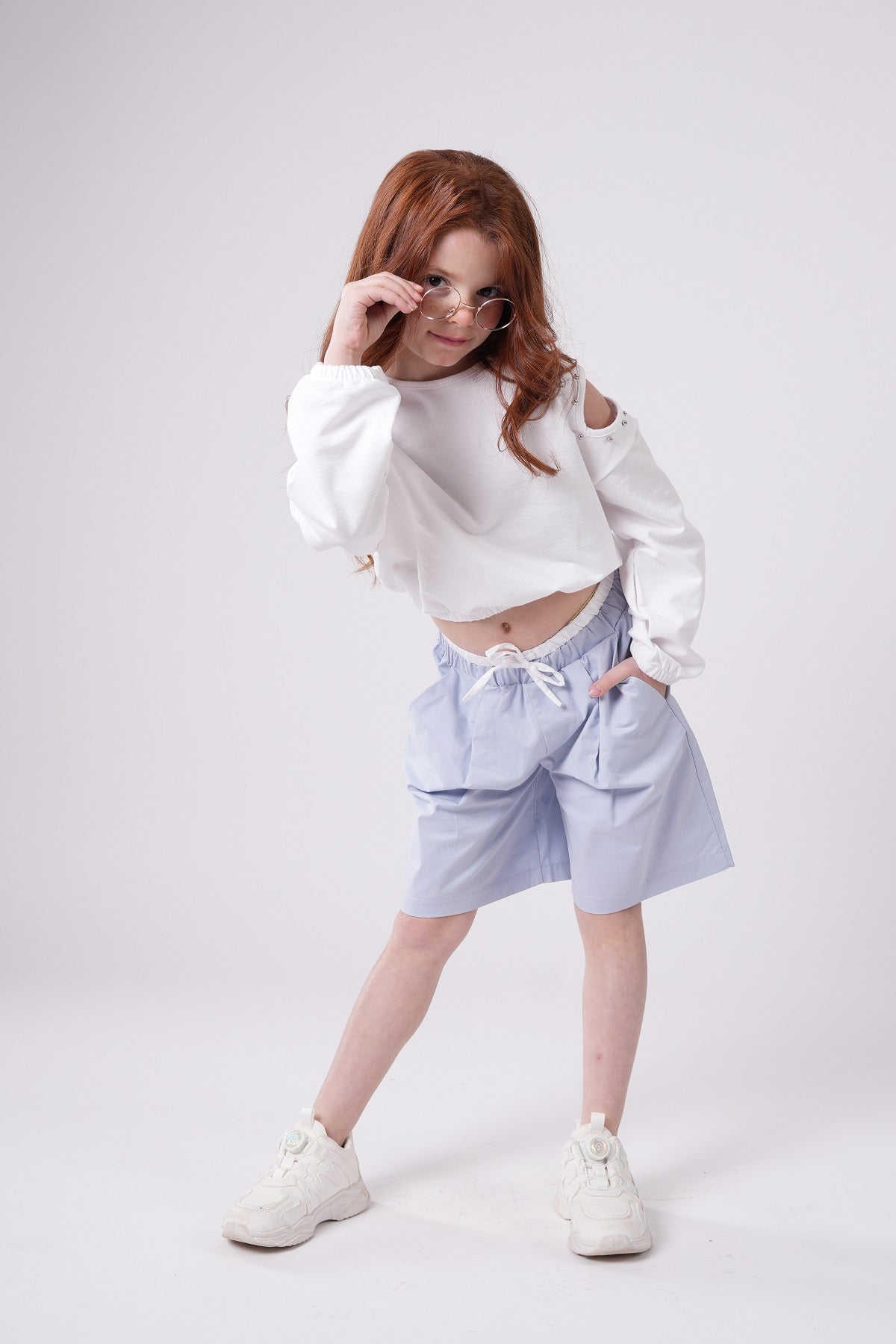 Girls’ Relaxed-Fit Shorts with Contrast Drawstring
