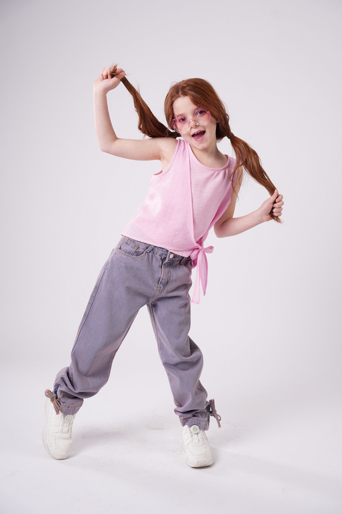 Girls’ Sleeveless Wrap Top with Side Bow