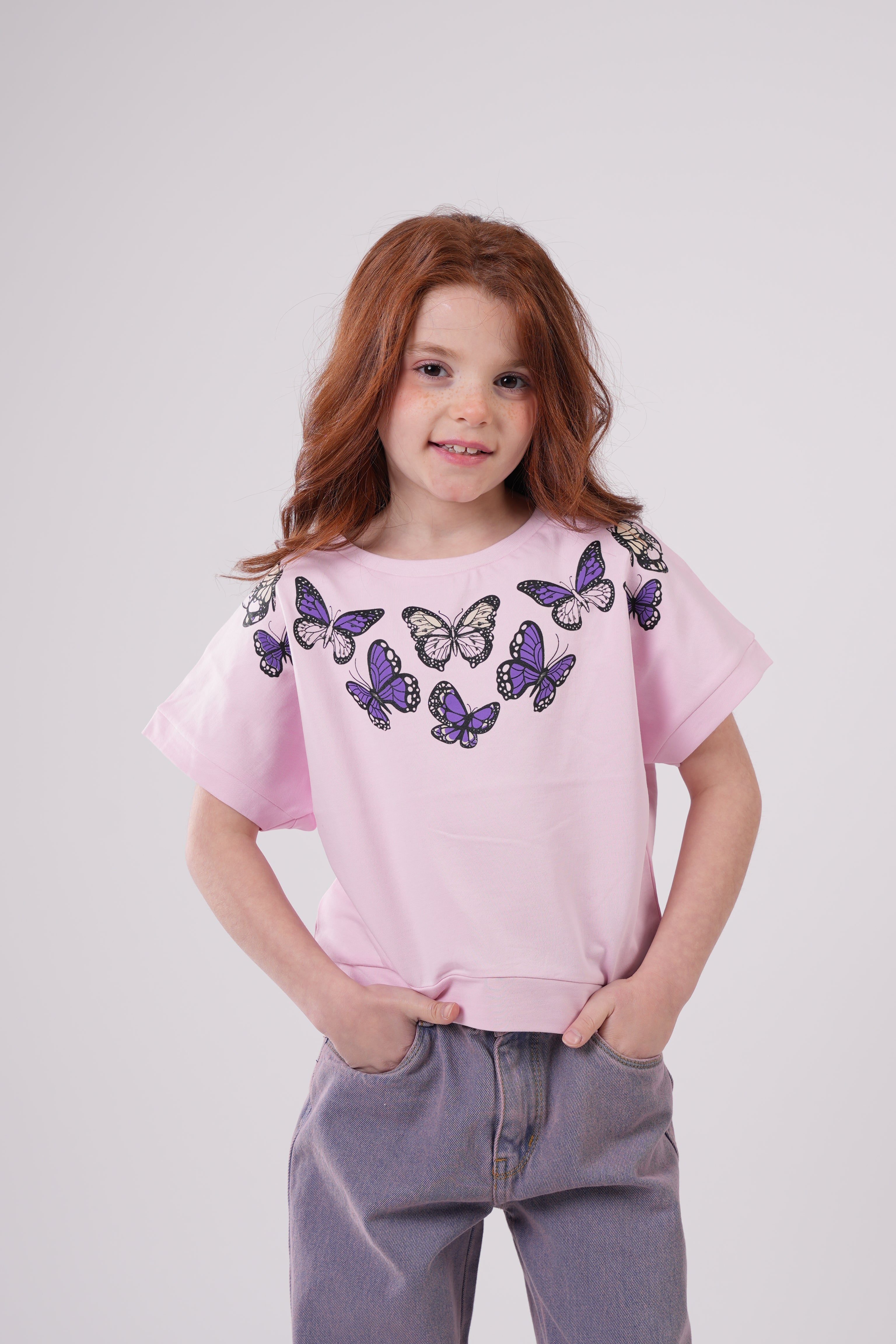 Girls’  Butterfly Garden Crewneck Tee