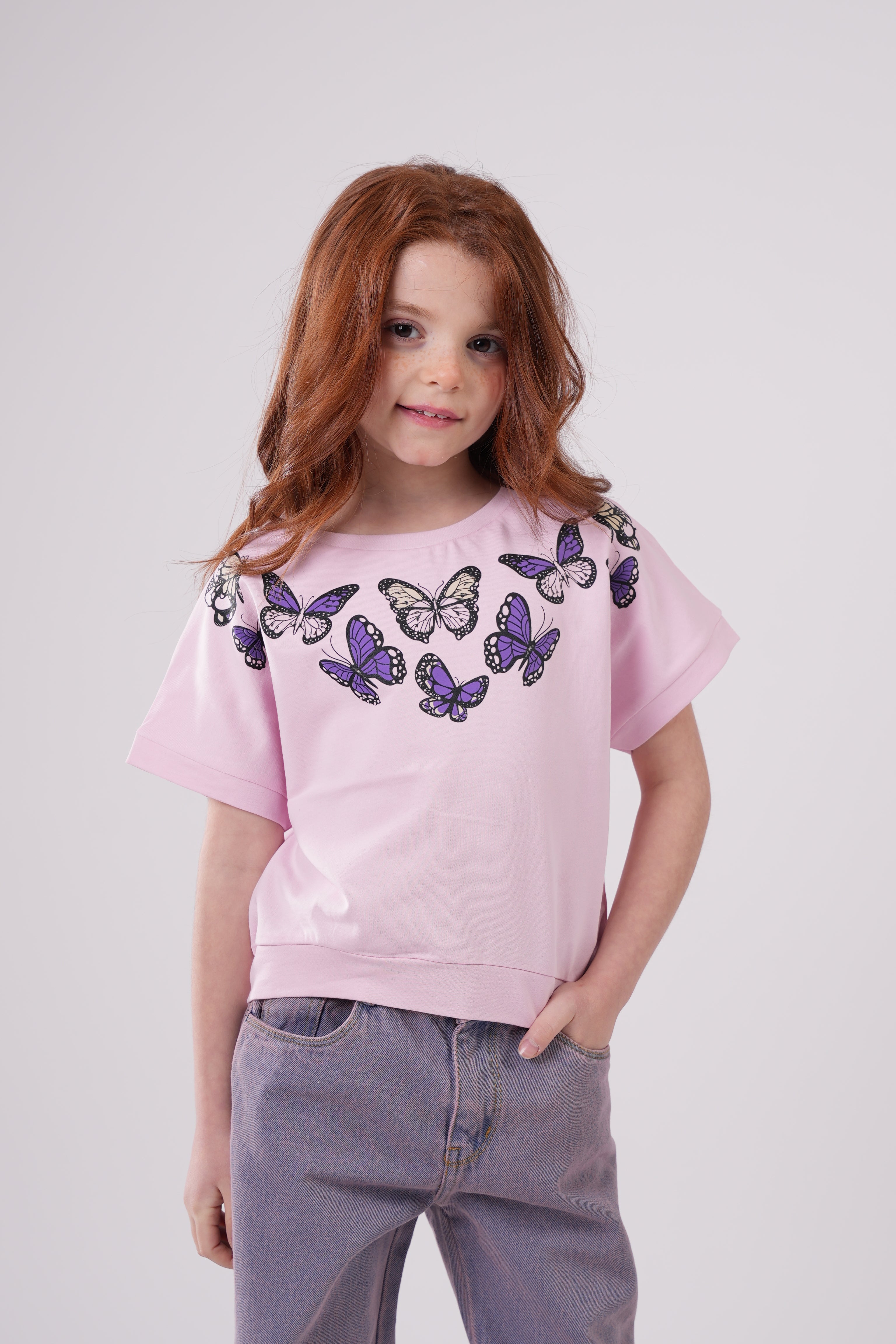 Girls’  Butterfly Garden Crewneck Tee
