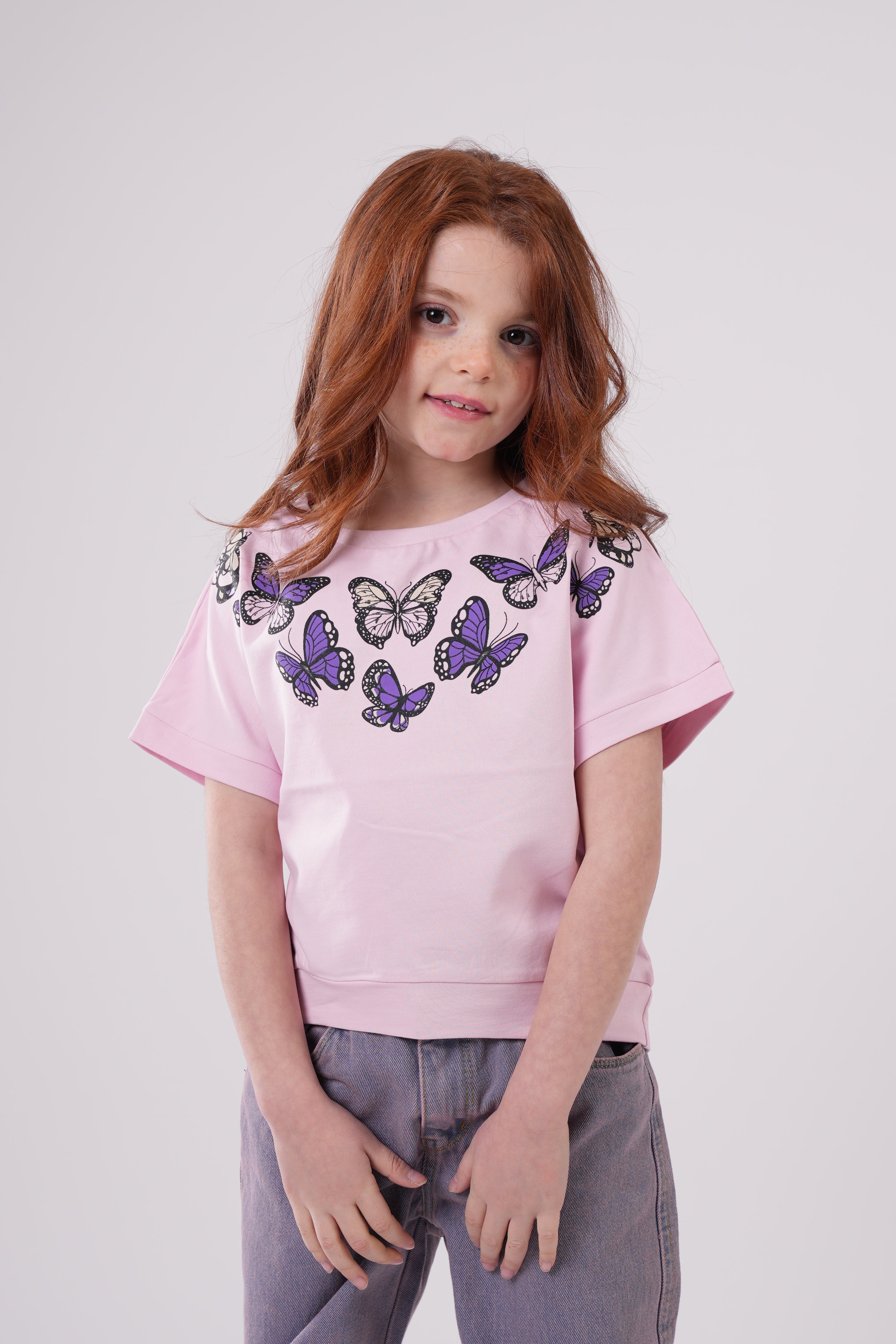 Girls’  Butterfly Garden Crewneck Tee