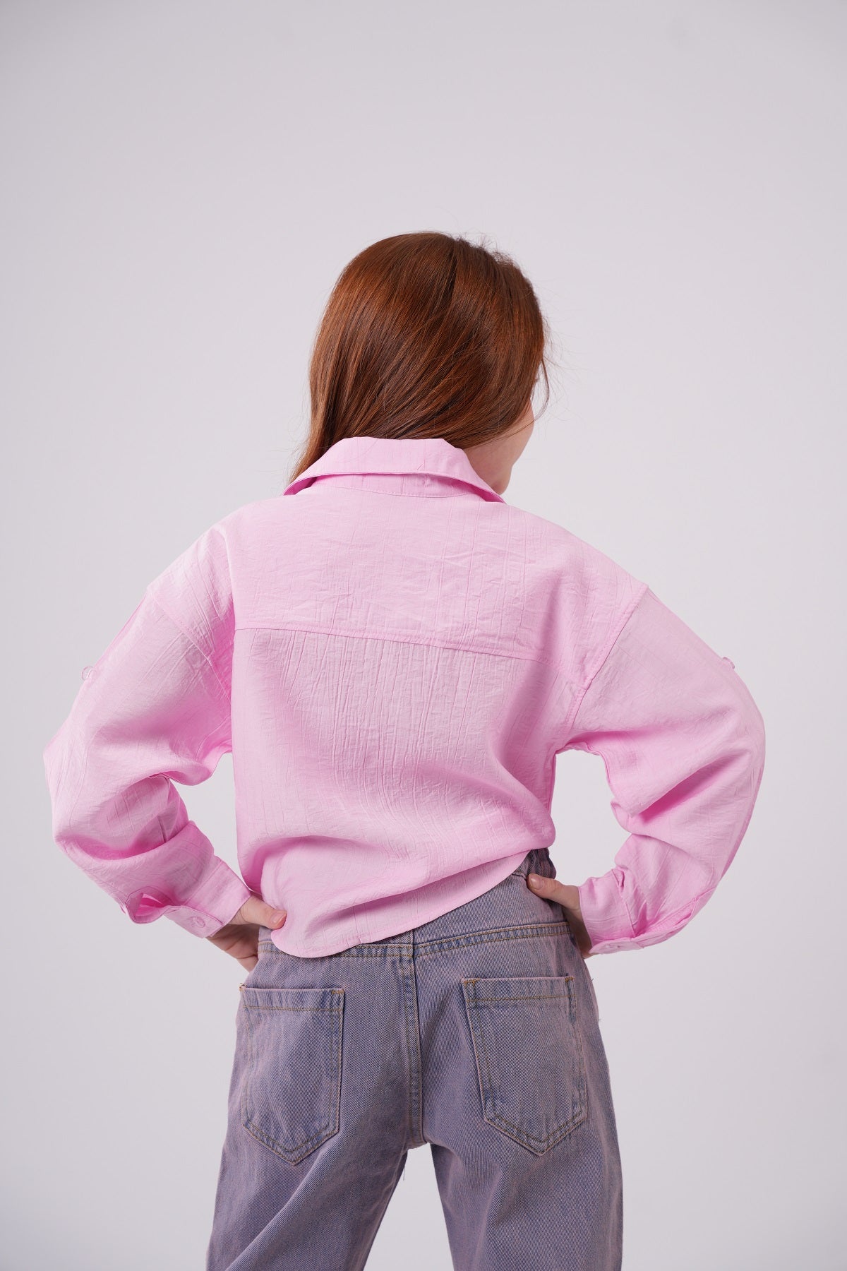 Girls’ Floral Appliqué Tie-Front Blouse