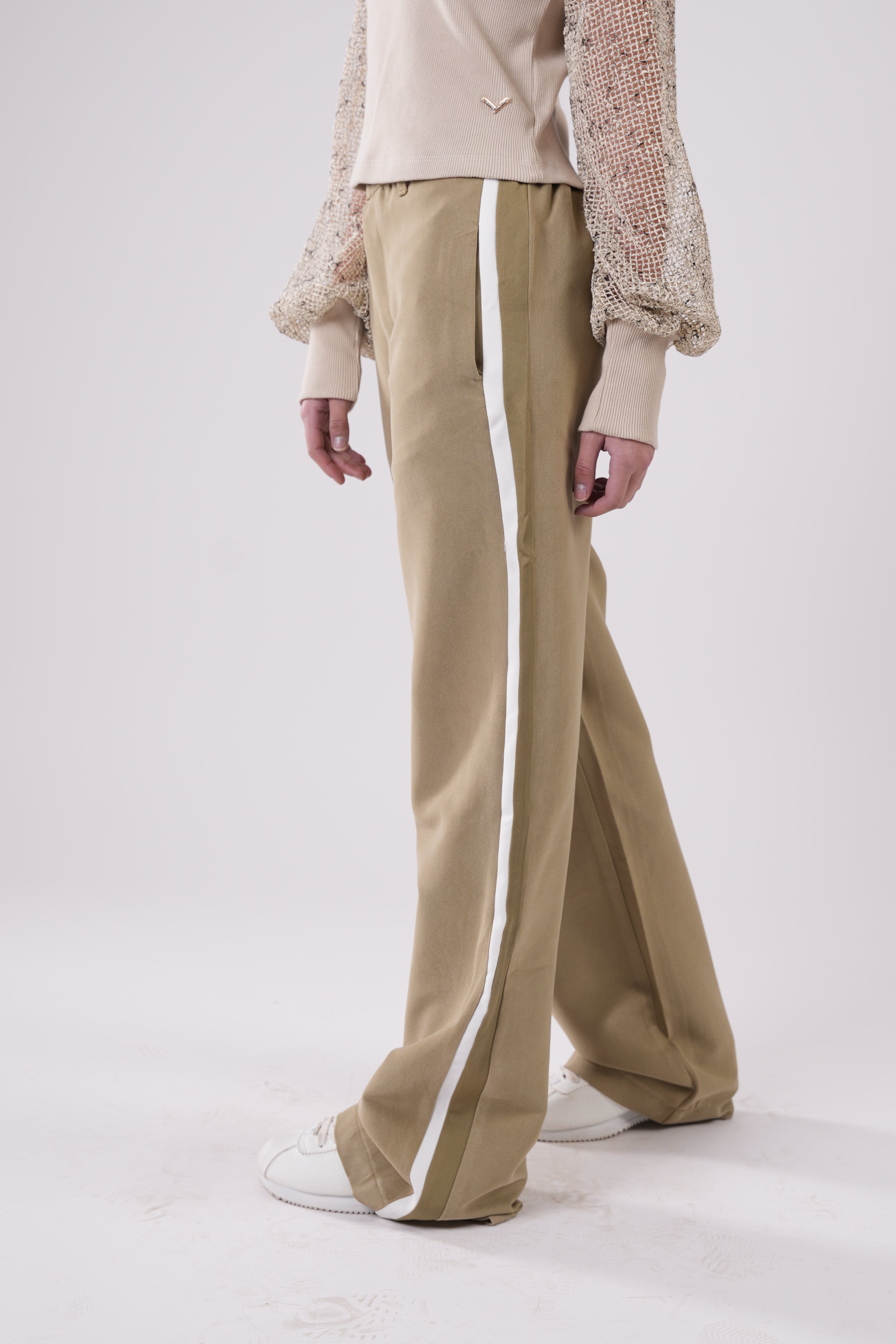 Girls’ Wide-Leg Trousers with Side Stripe