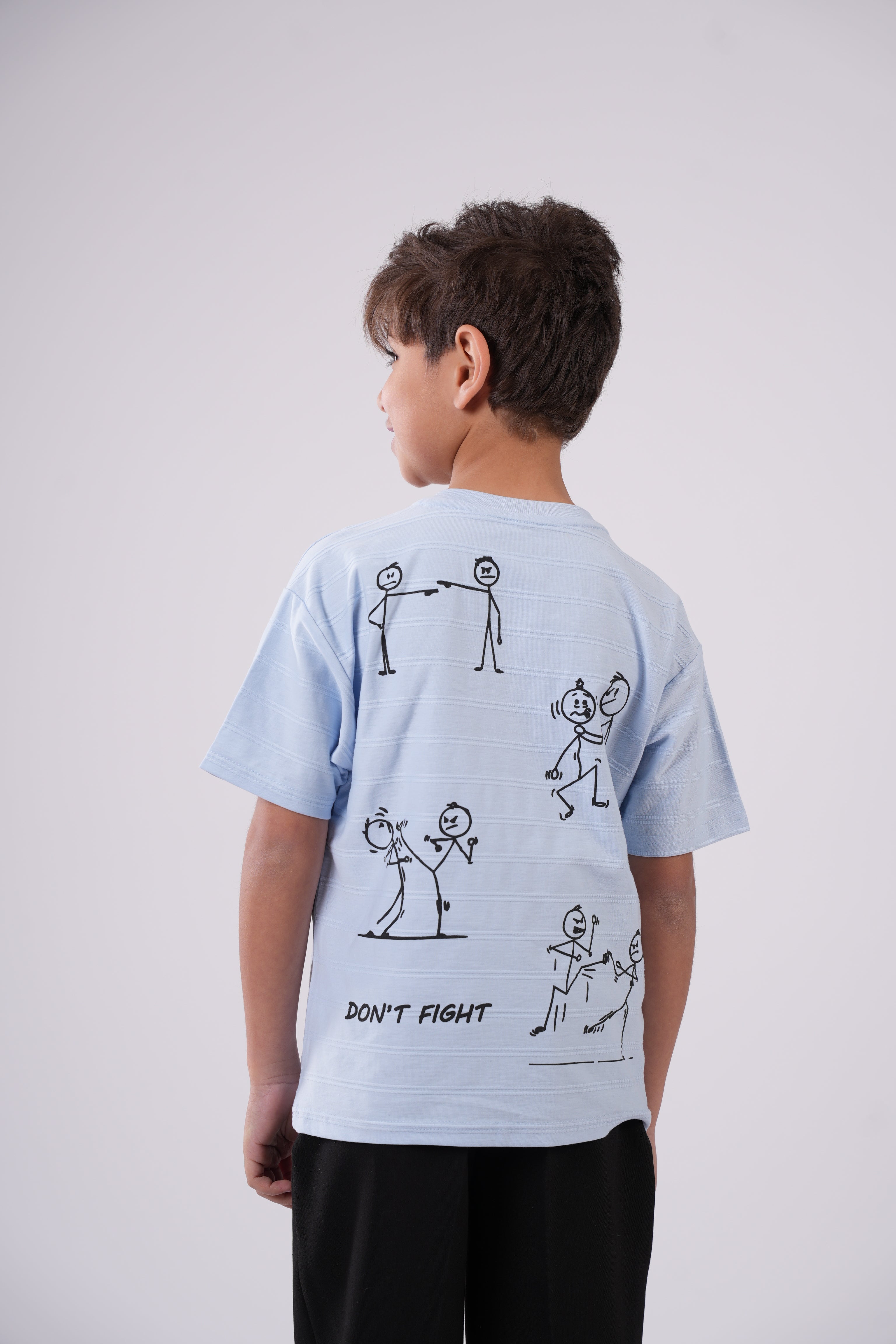 Casual Short-Sleeve T-Shirt with Back Doodle Art