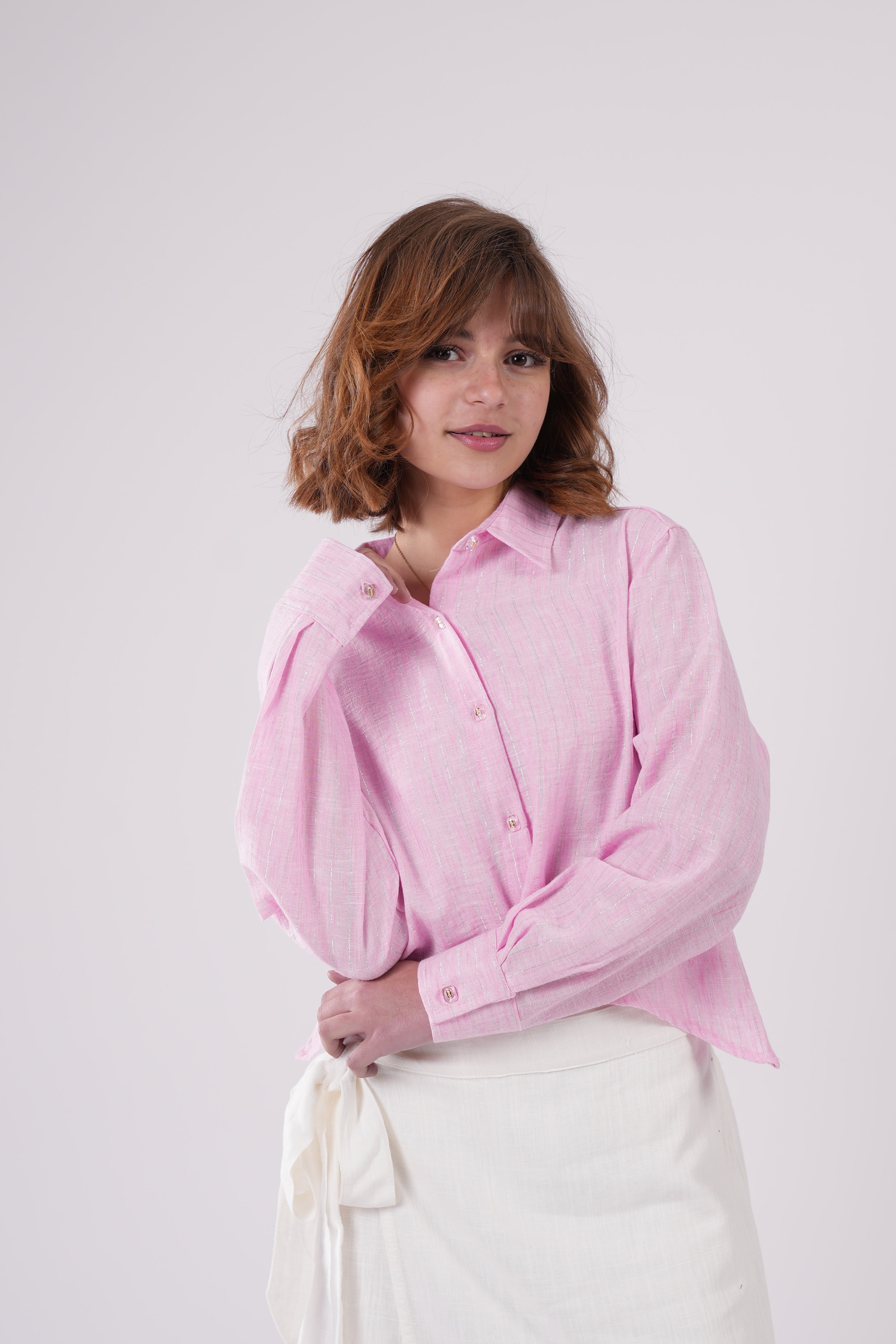Girls’ Long-Sleeve Button Down Striped Shirt