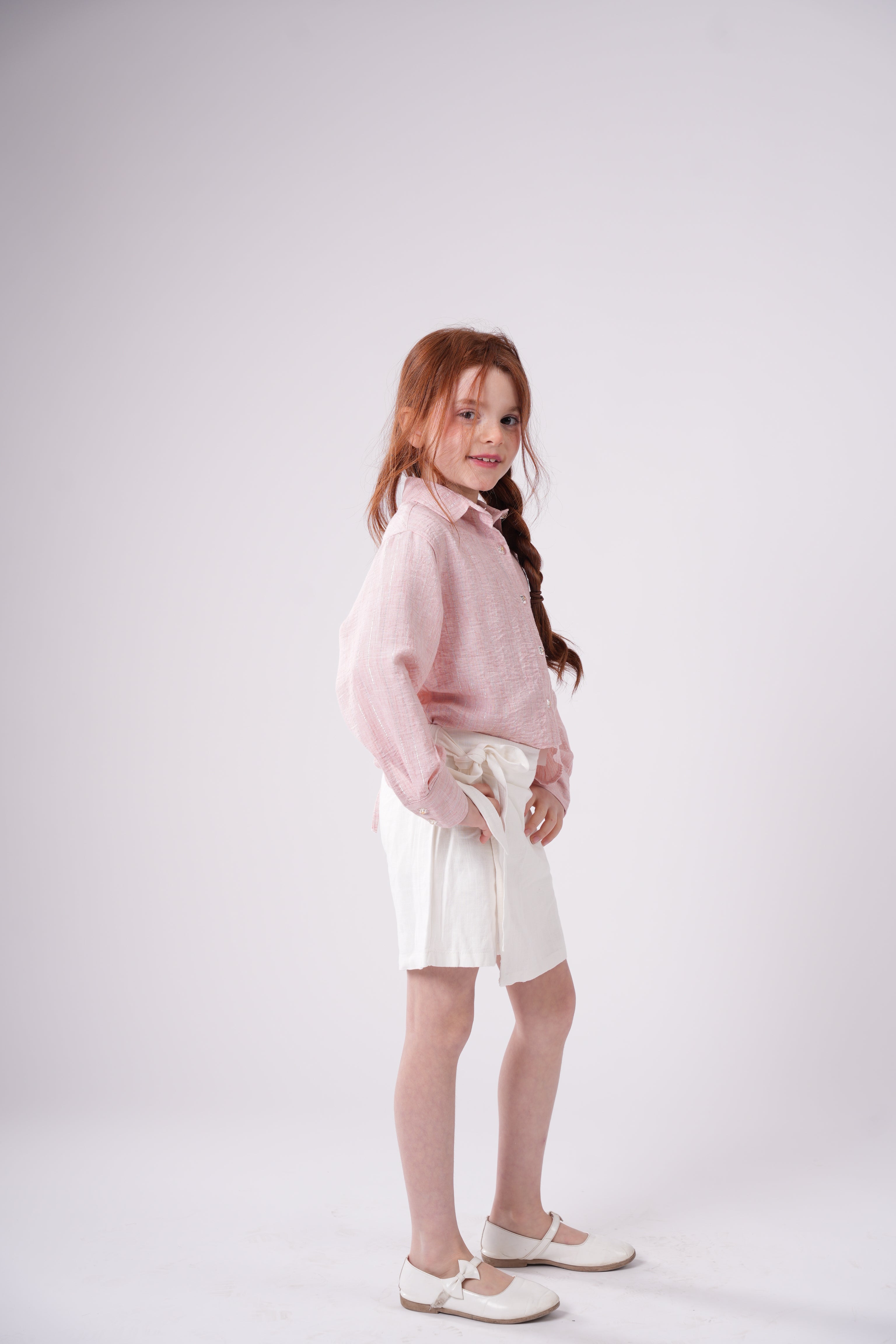Girls’ Long-Sleeve Button Down Striped Shirt