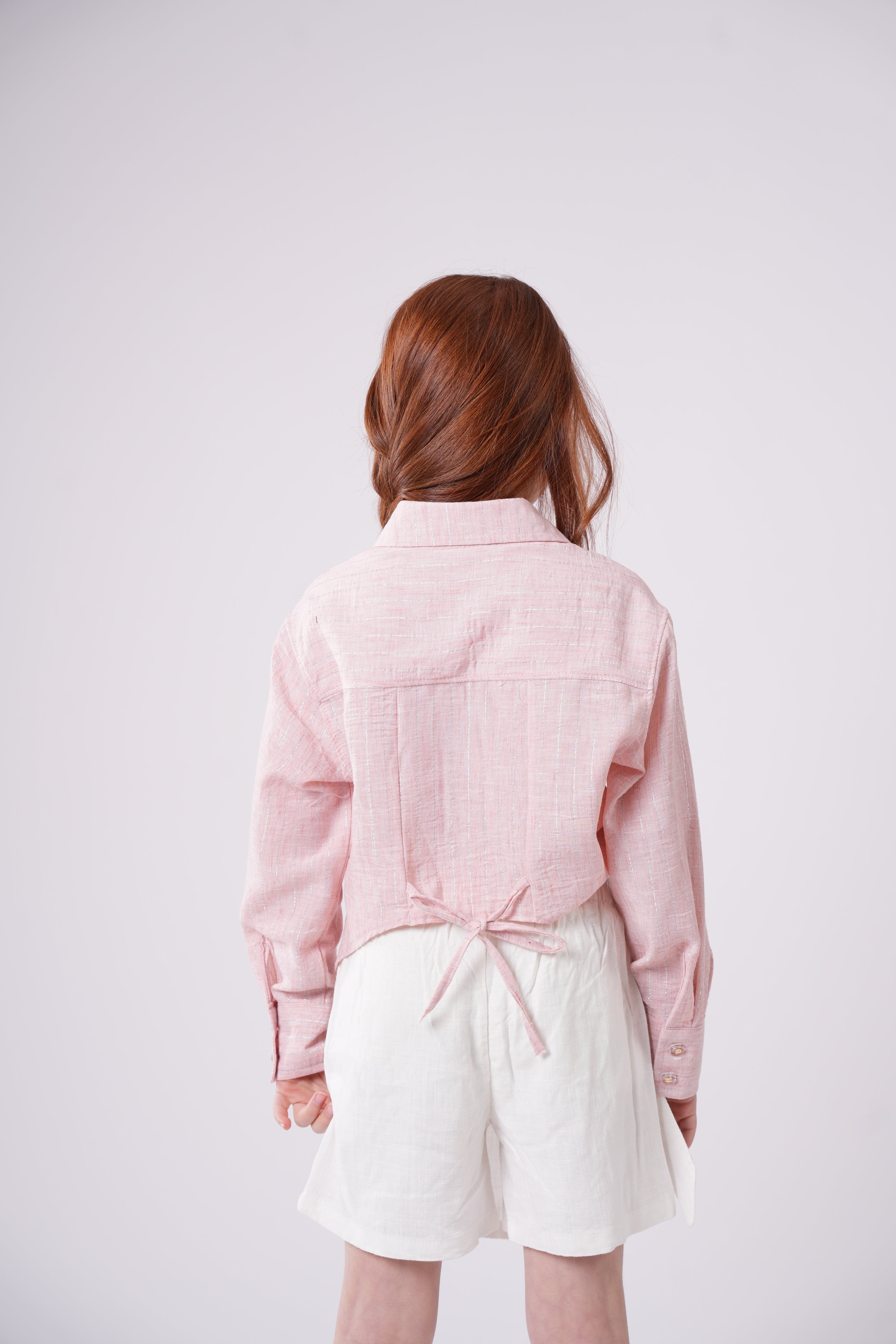Girls’ Long-Sleeve Button Down Striped Shirt