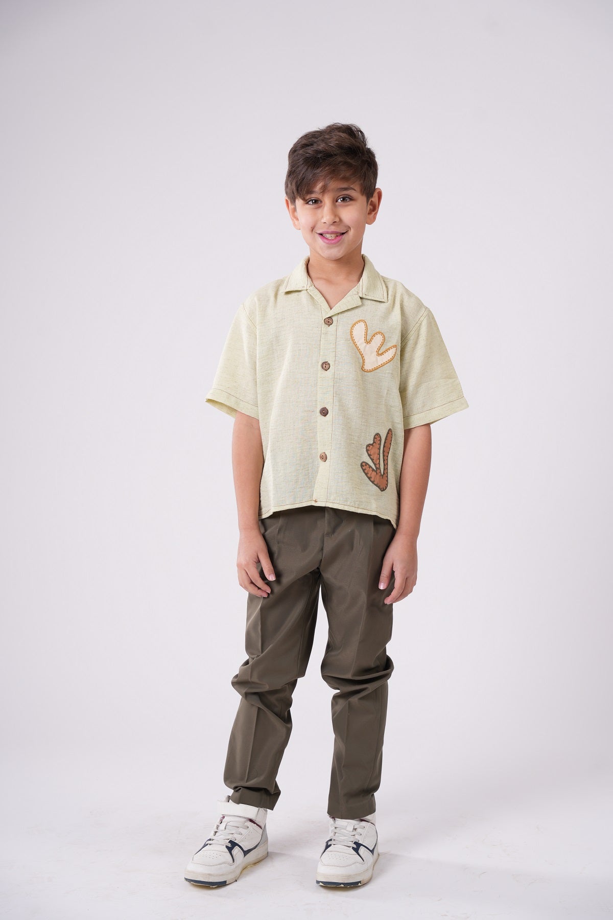 Boys’ Short Sleeve Button-Down with Appliqué