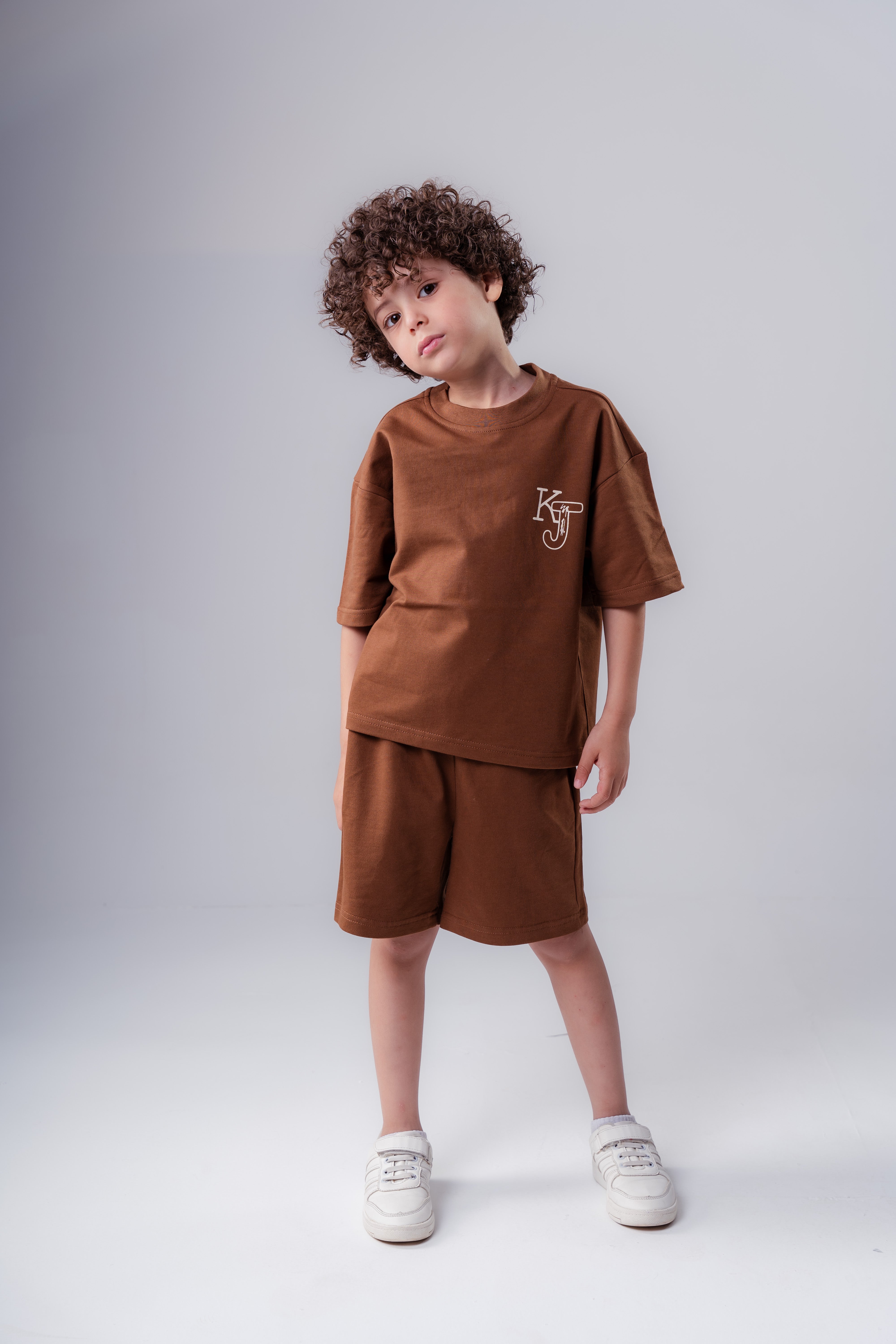 Boys’ Graphic Lounge Set – Oversized Tee & Shorts Set