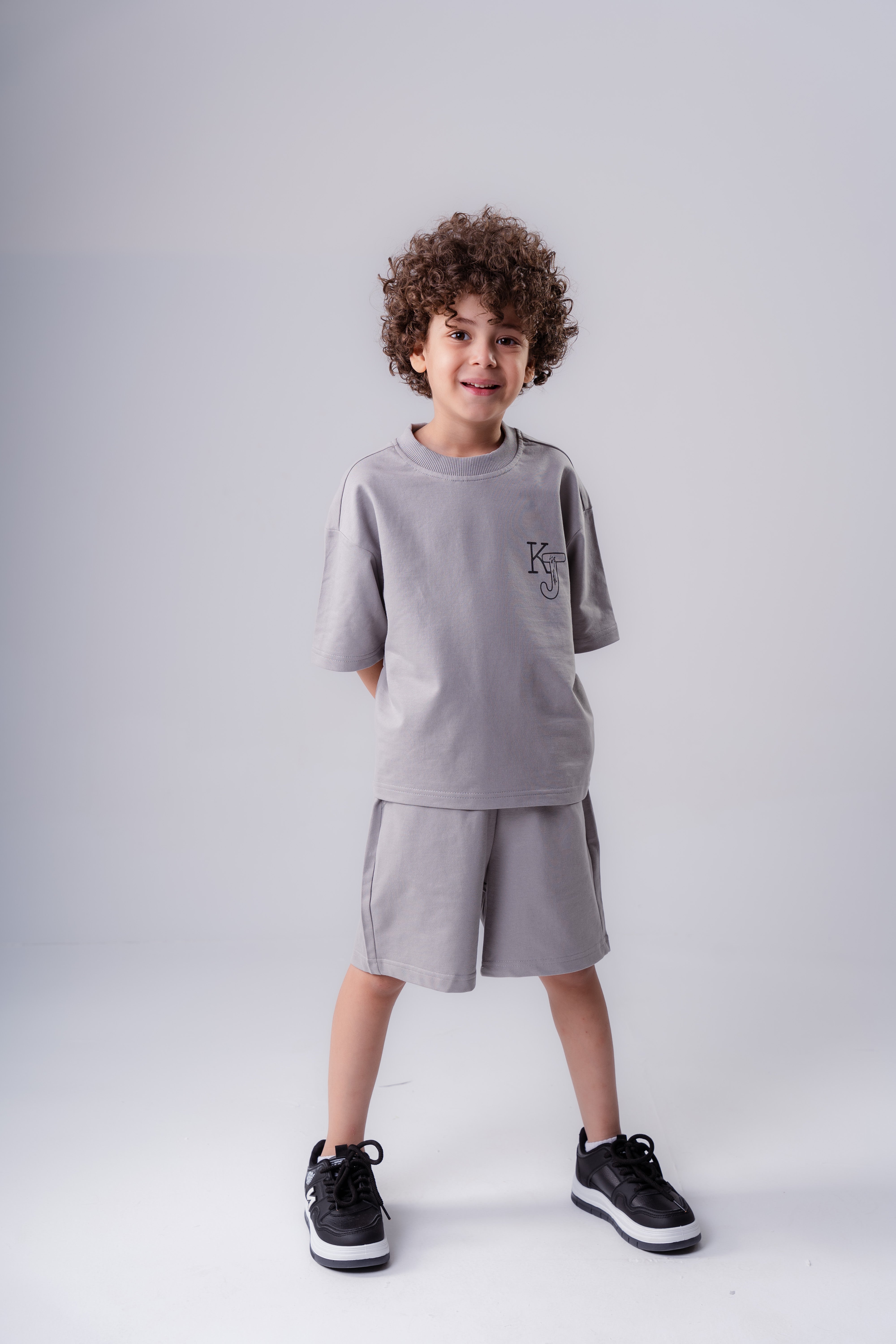 Boys’ Graphic Lounge Set – Oversized Tee & Shorts Set