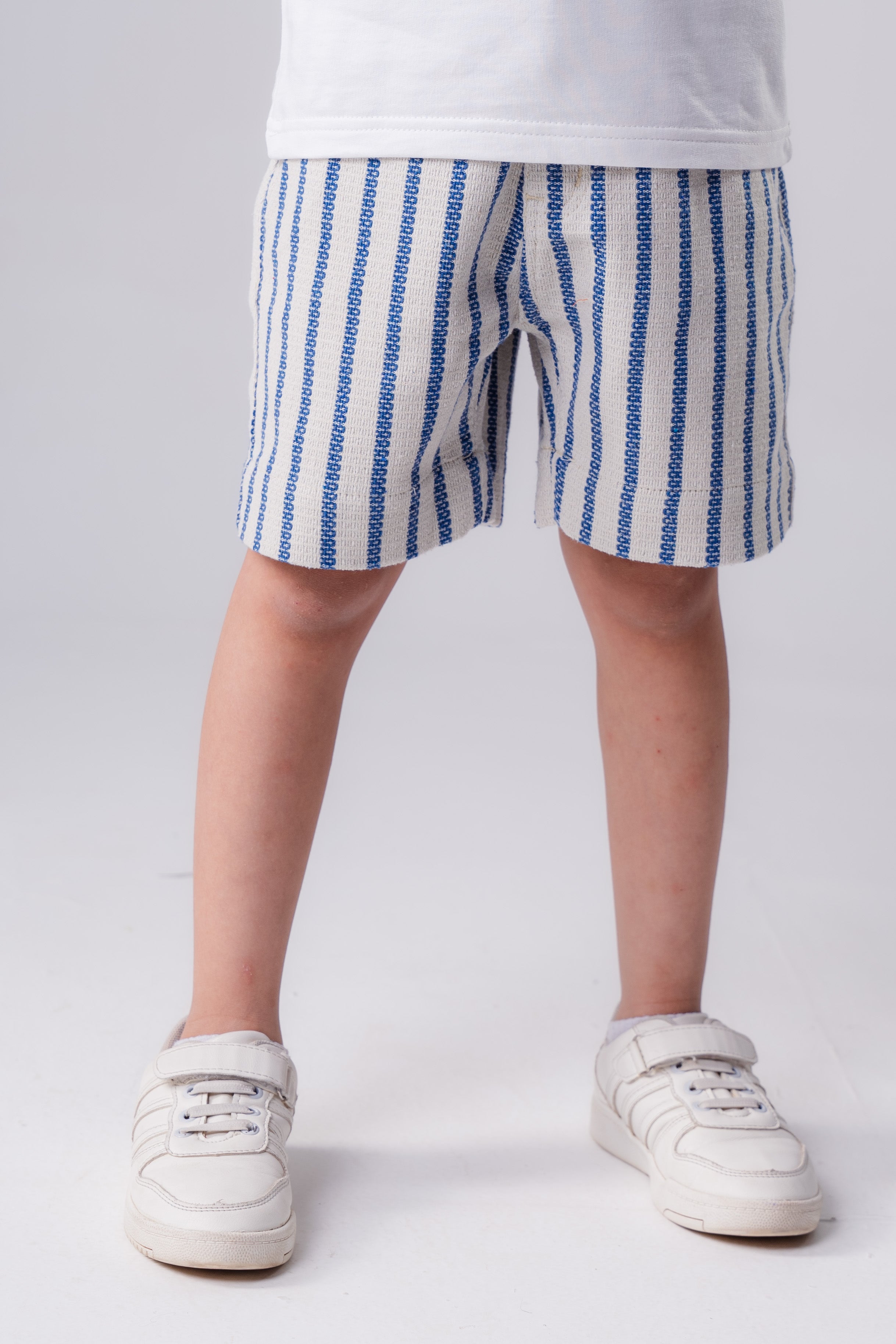 Boys linen-blend stripe shorts