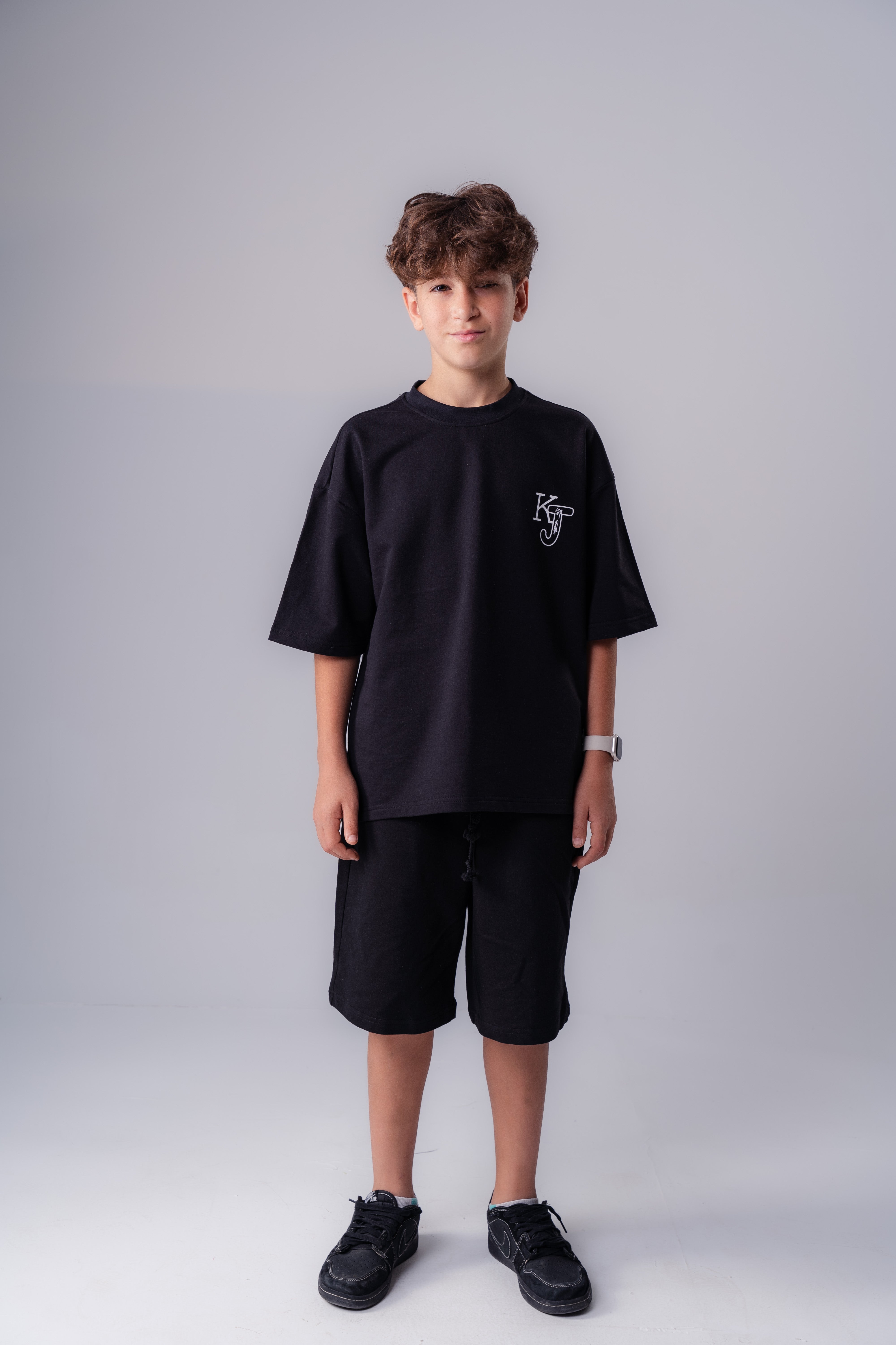 Boys’ Graphic Lounge Set – Oversized Tee & Shorts Set