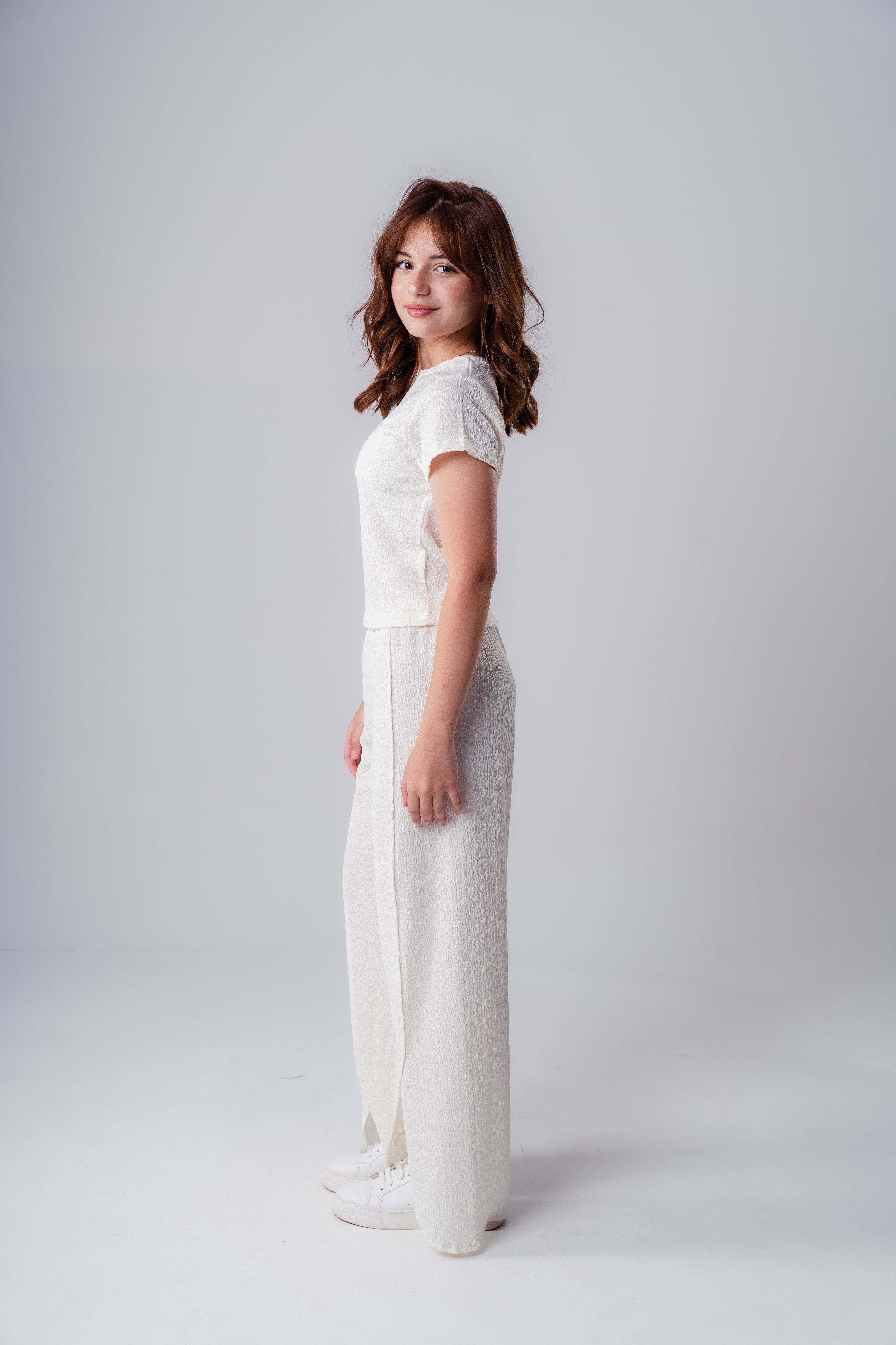 Girls Plain Crepe Trousers