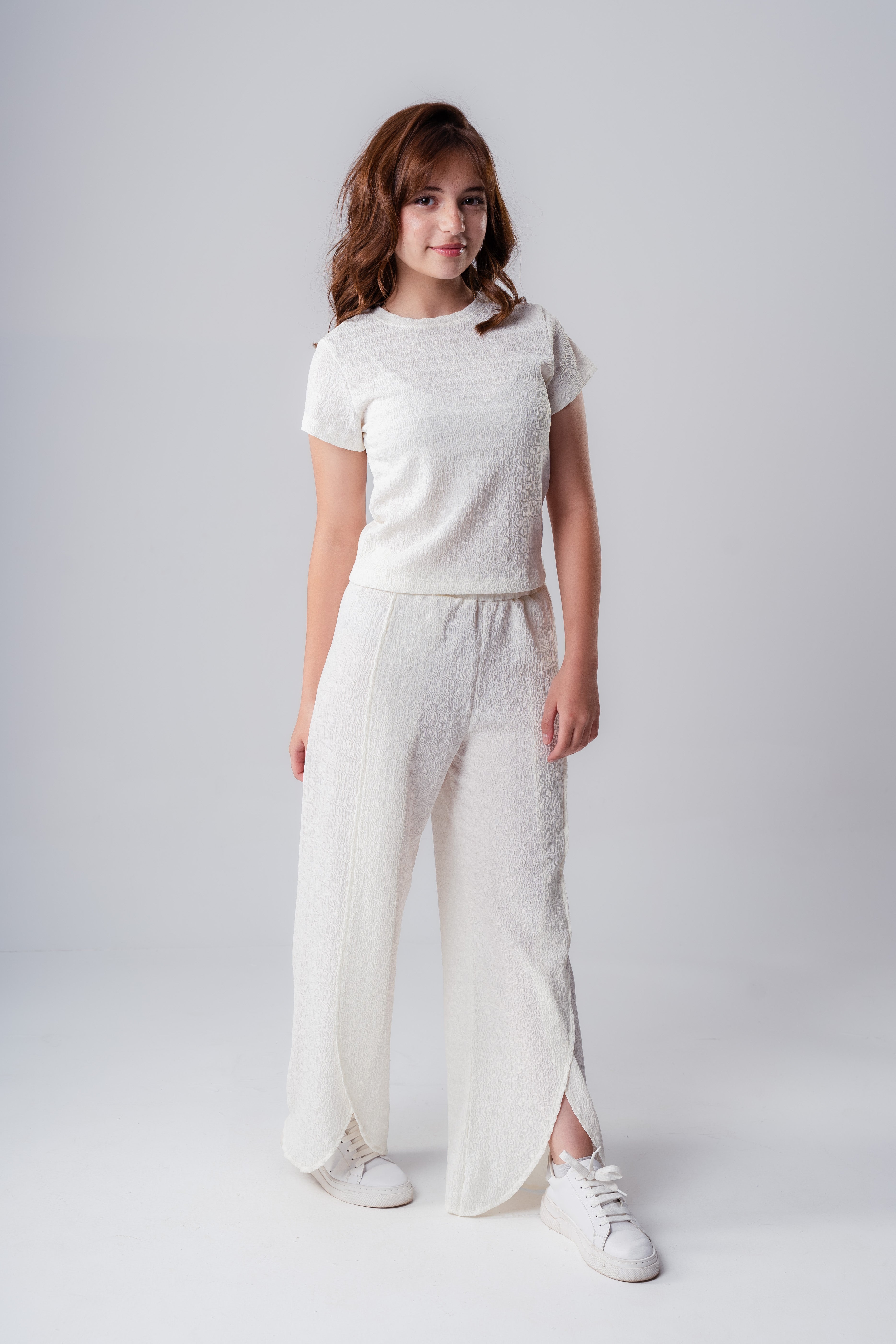 Girls Plain Crepe Trousers