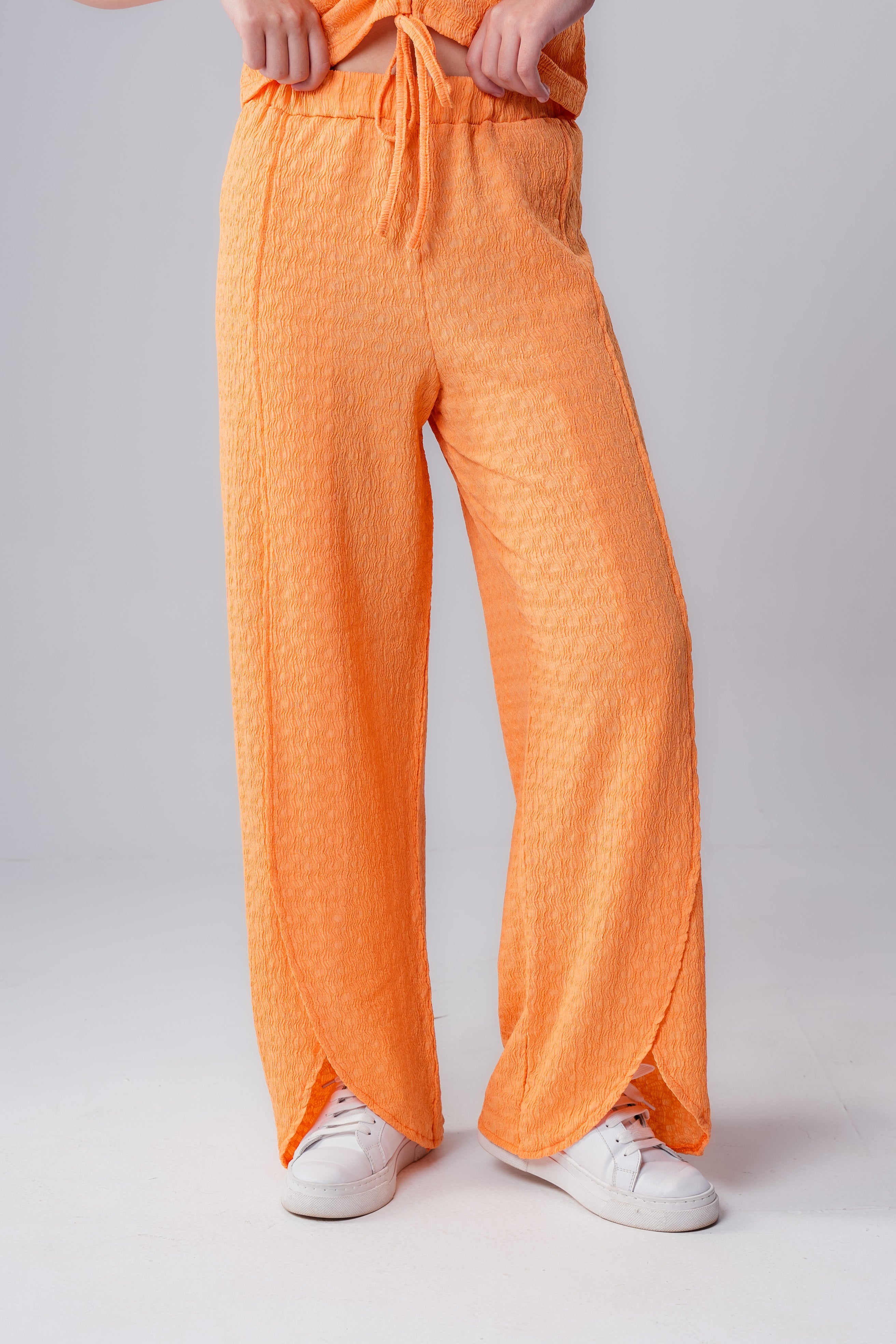 Girls Plain Crepe Trousers