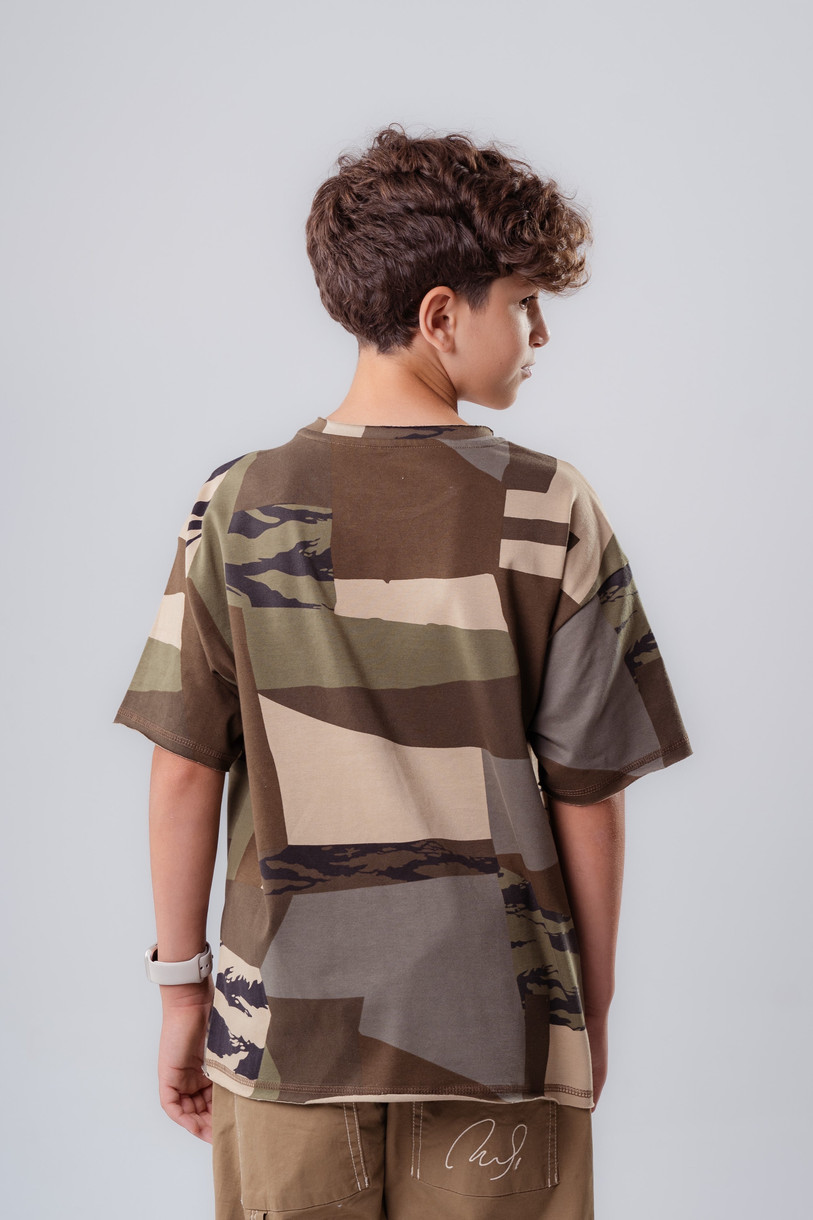 Boys’   Urban Camo "GAMER" Oversized Tee