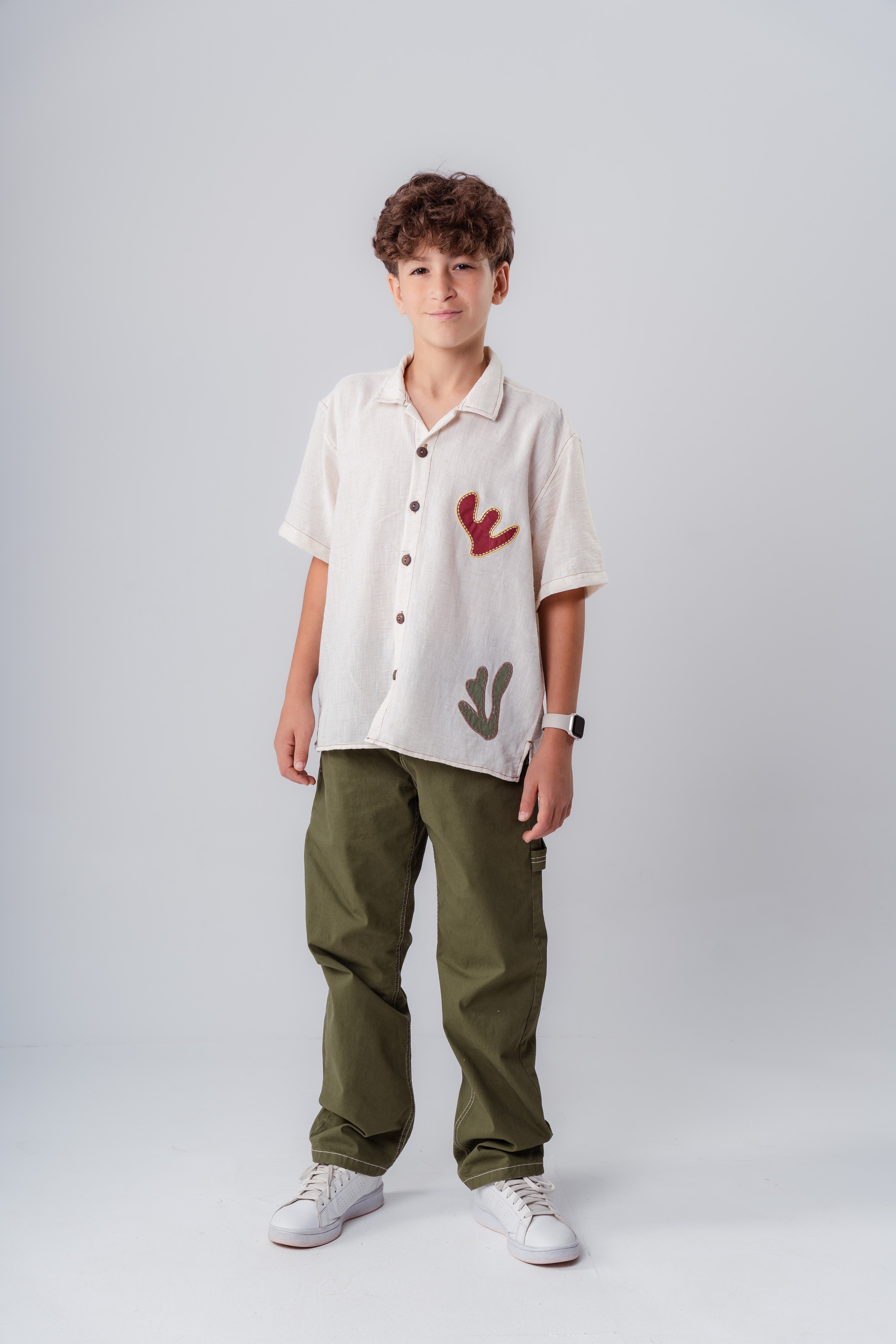 Boys Short Sleeve Shirt With embroidery