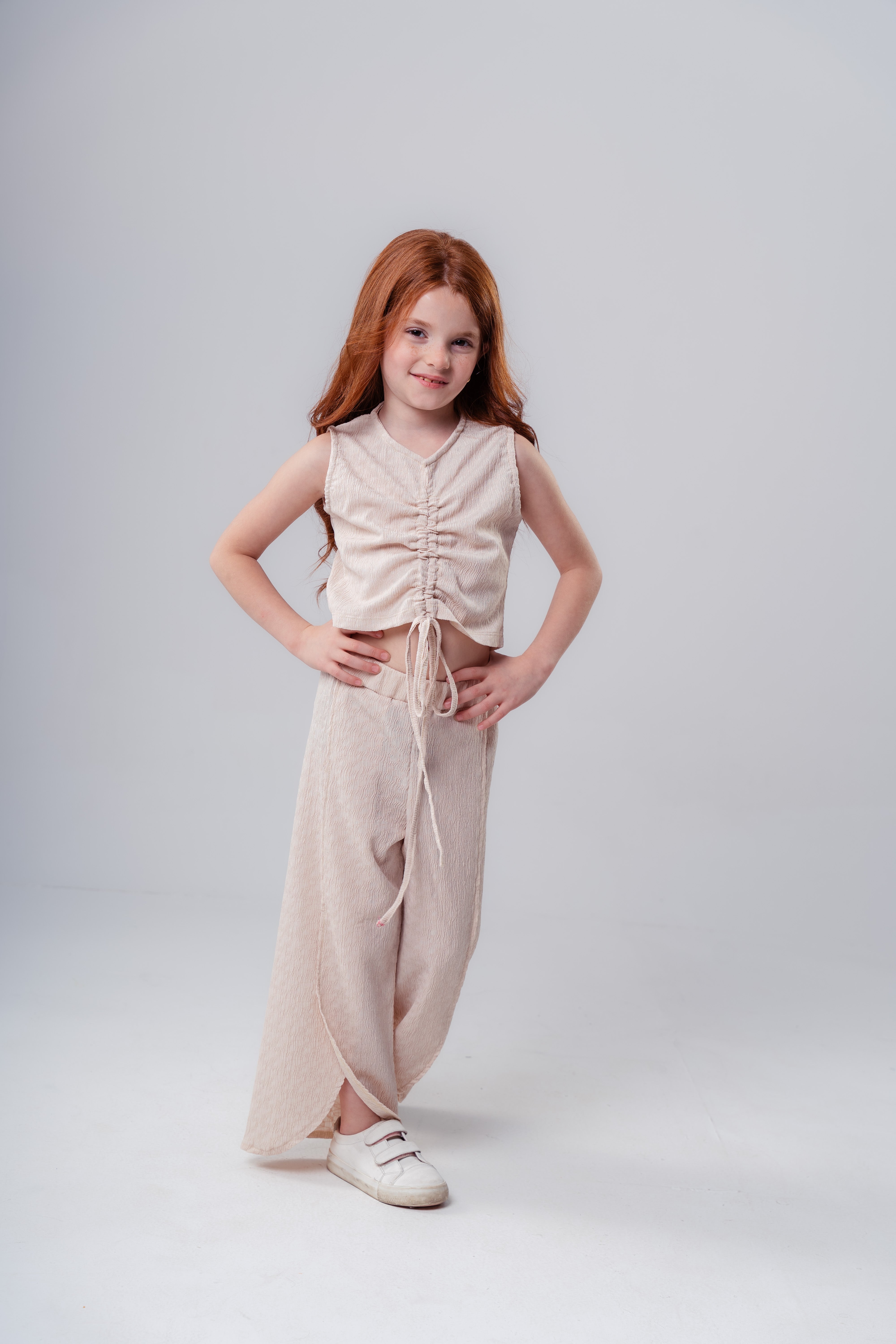 Girls’   Ruched Front Sleeveless Top