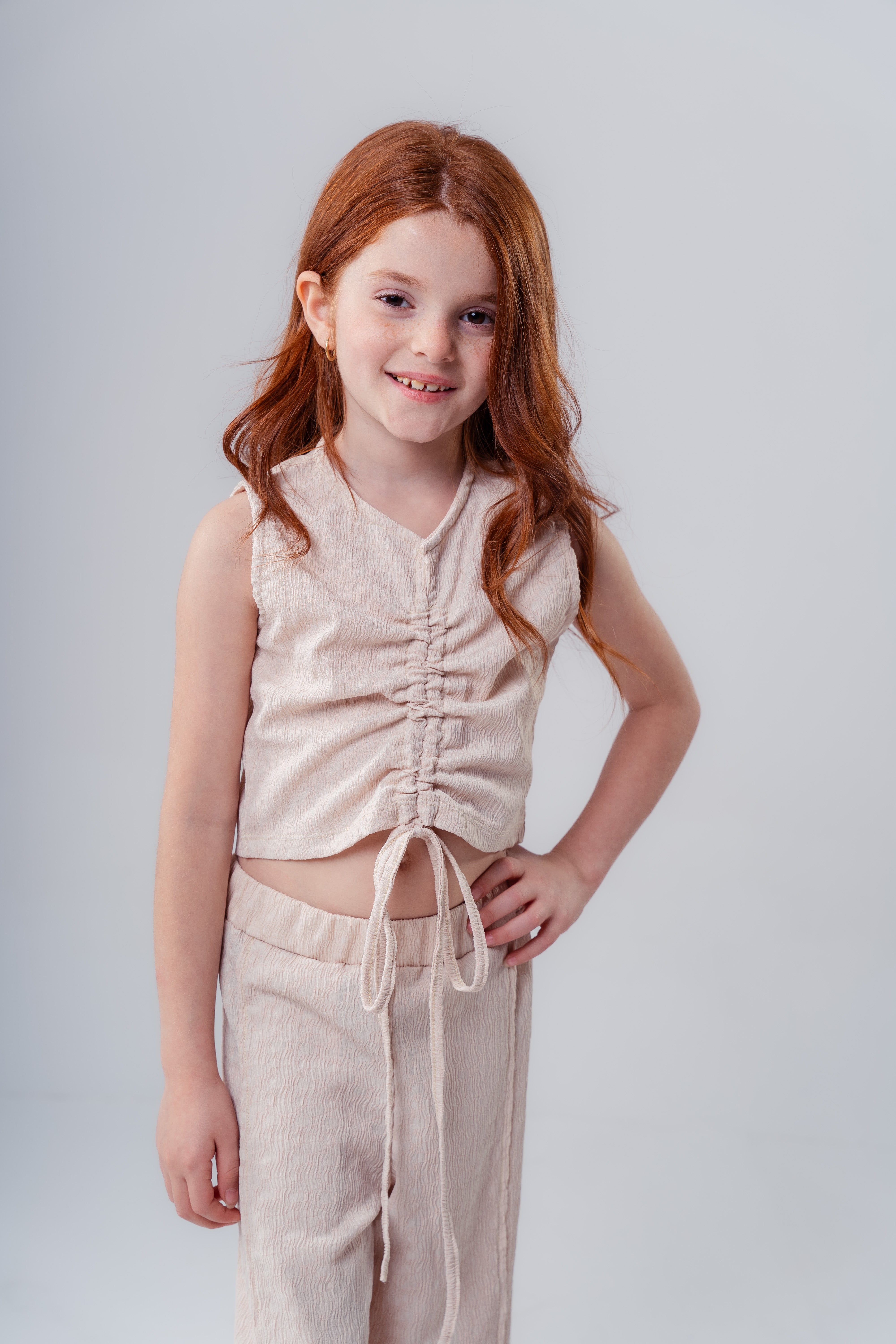 Girls’   Ruched Front Sleeveless Top