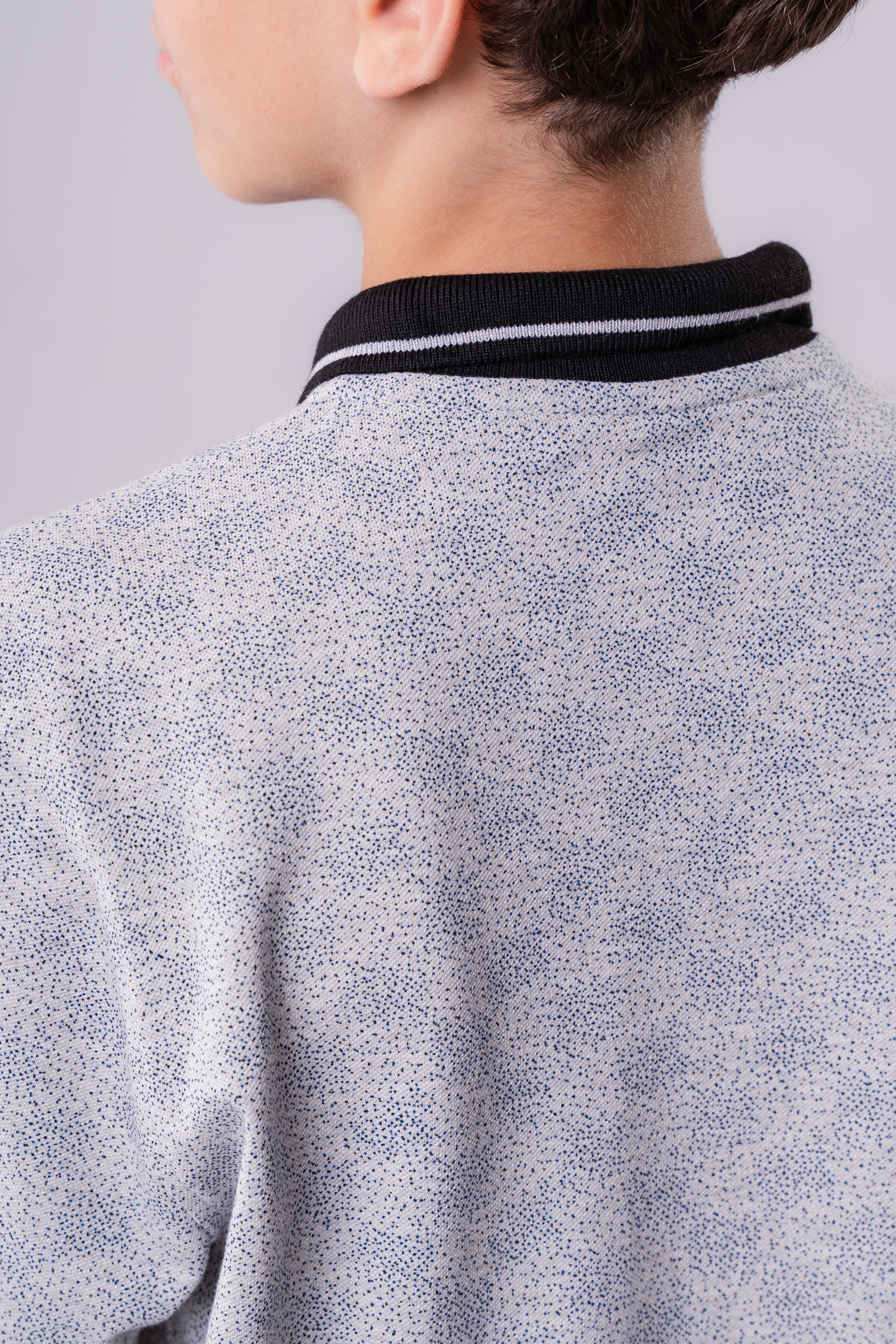 Boys’ Abstract Print Polo with Contrast