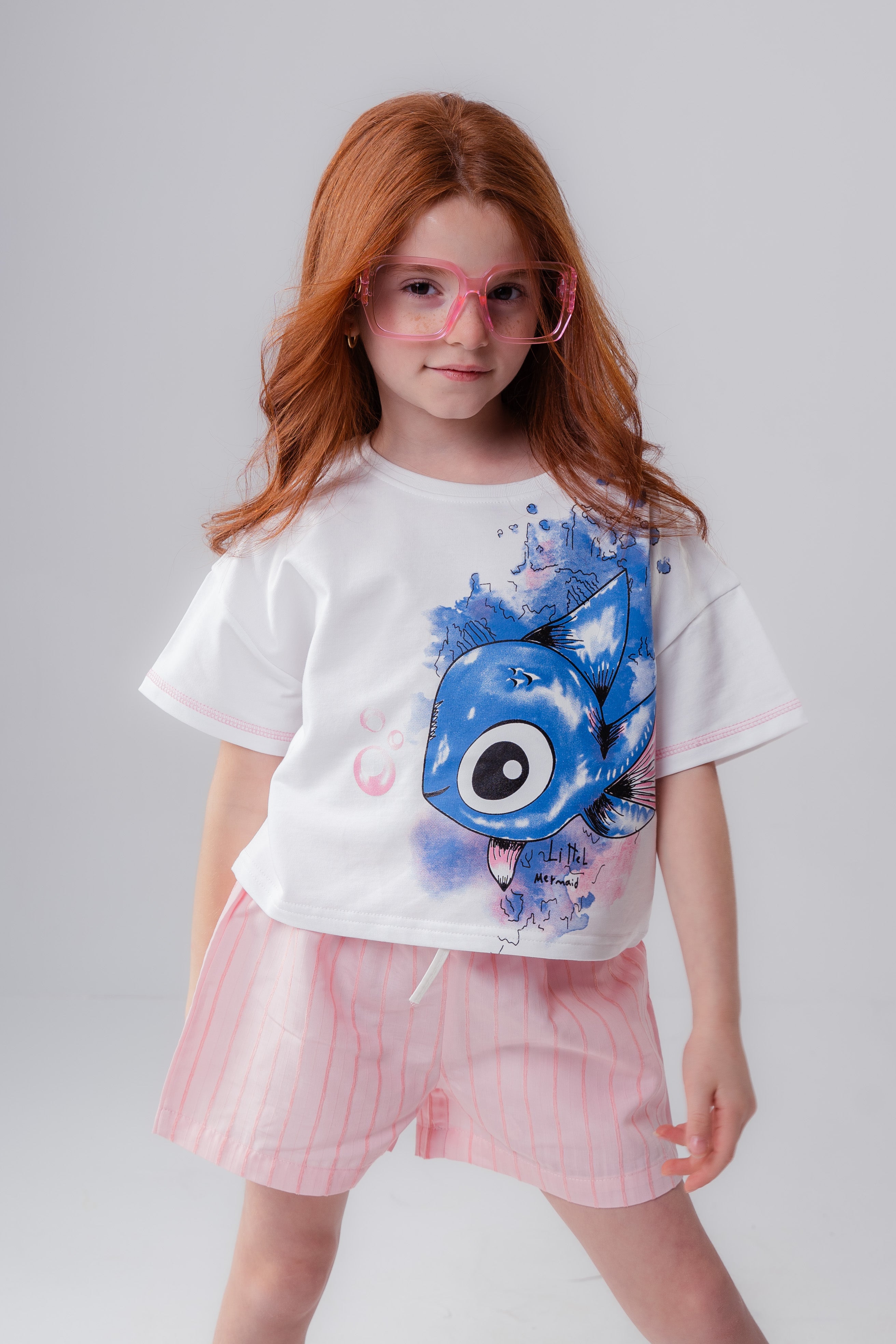 Crew Neck Short Sleeve Printed Girl T-Shirt