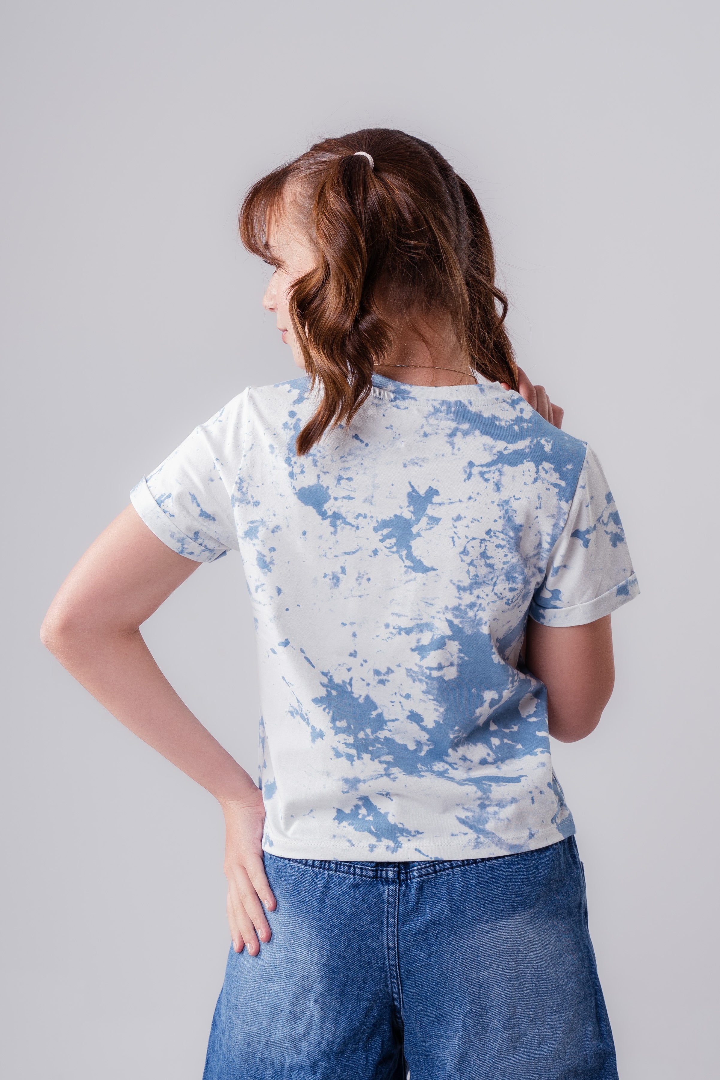 Tie-Dye Cinch-Front Graphic T-Shirt