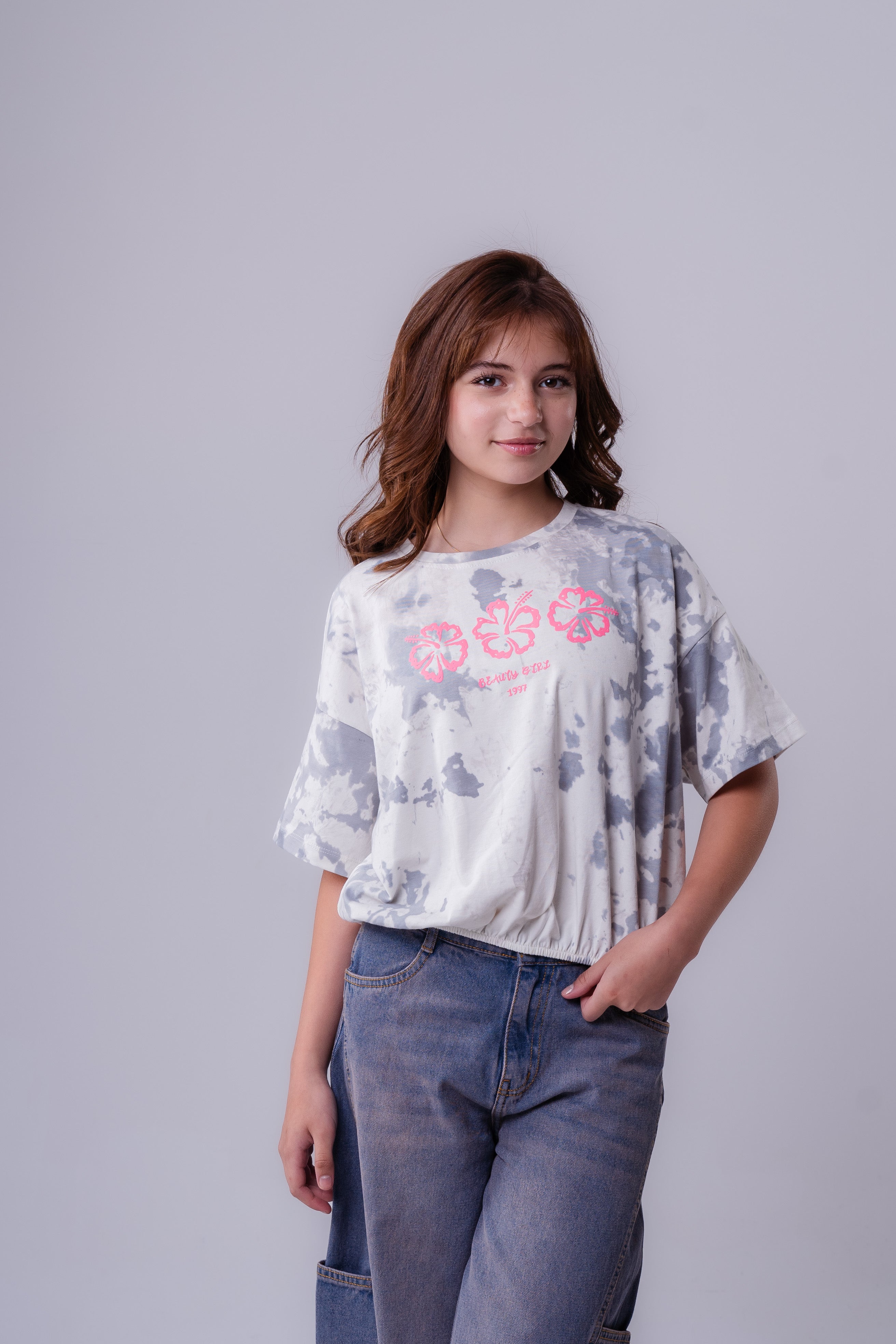 Girls’  Tropical Dream Tie-Dye Oversized Tee