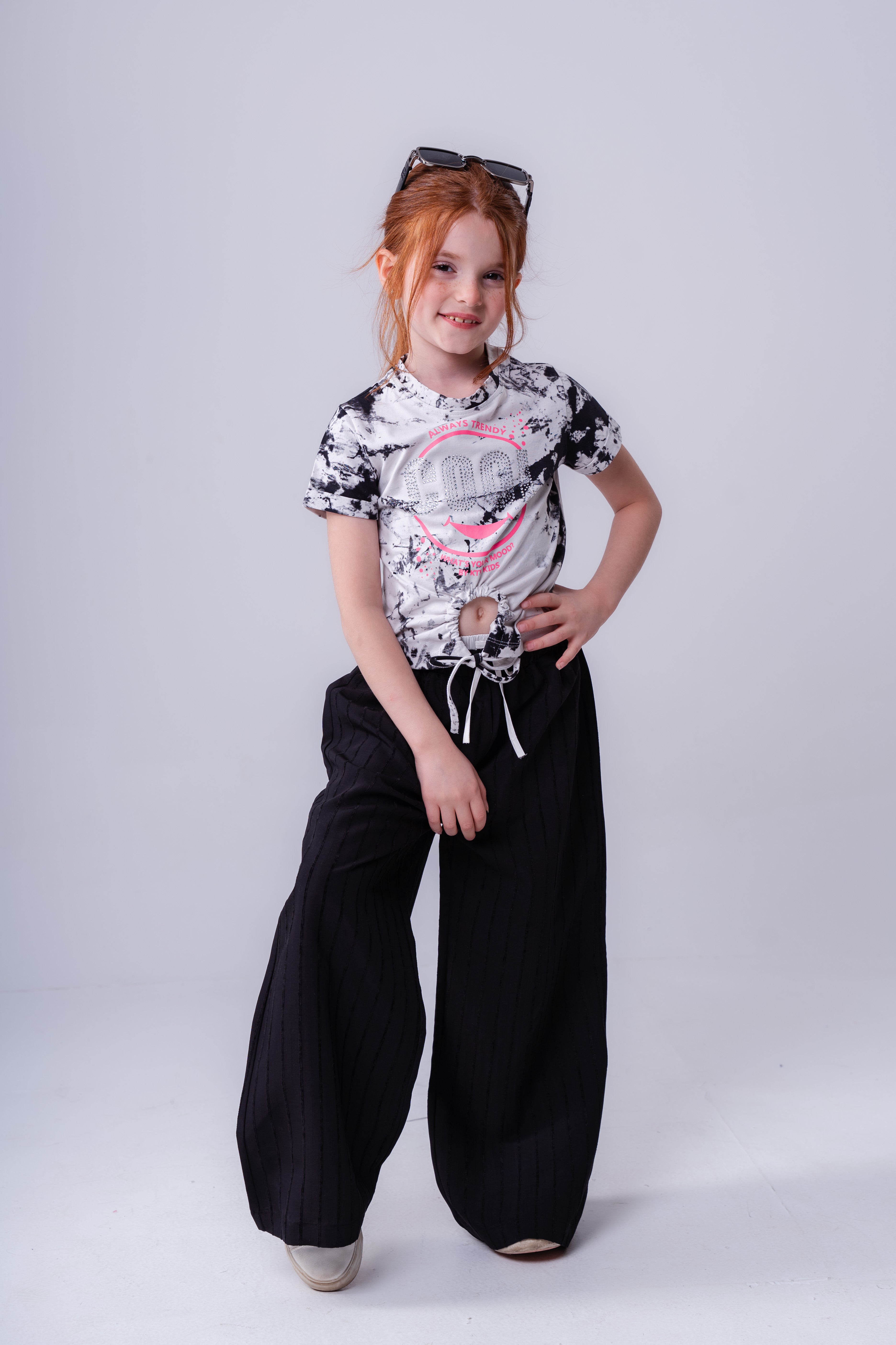 Tie-Dye Cinch-Front Graphic T-Shirt