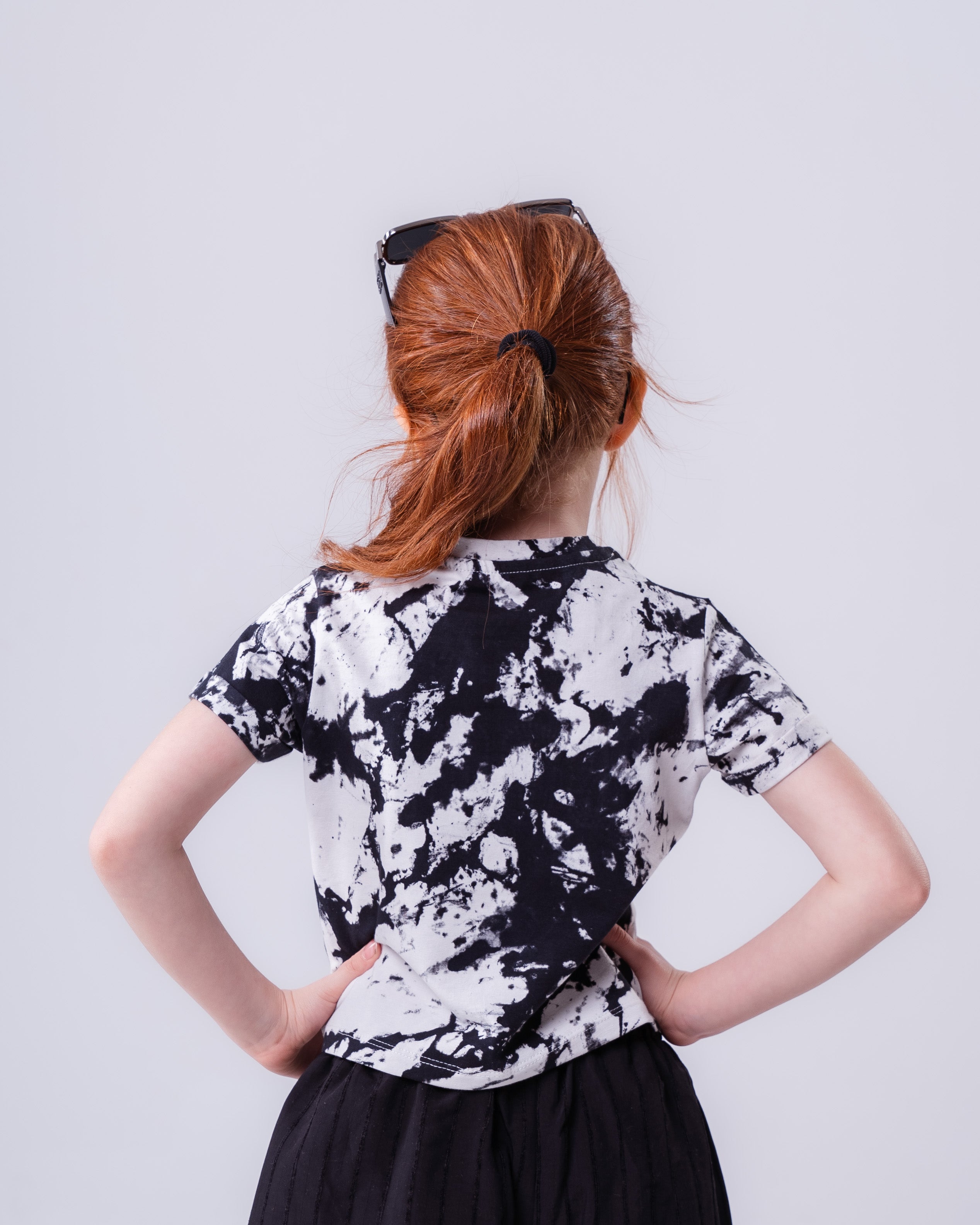 Tie-Dye Cinch-Front Graphic T-Shirt