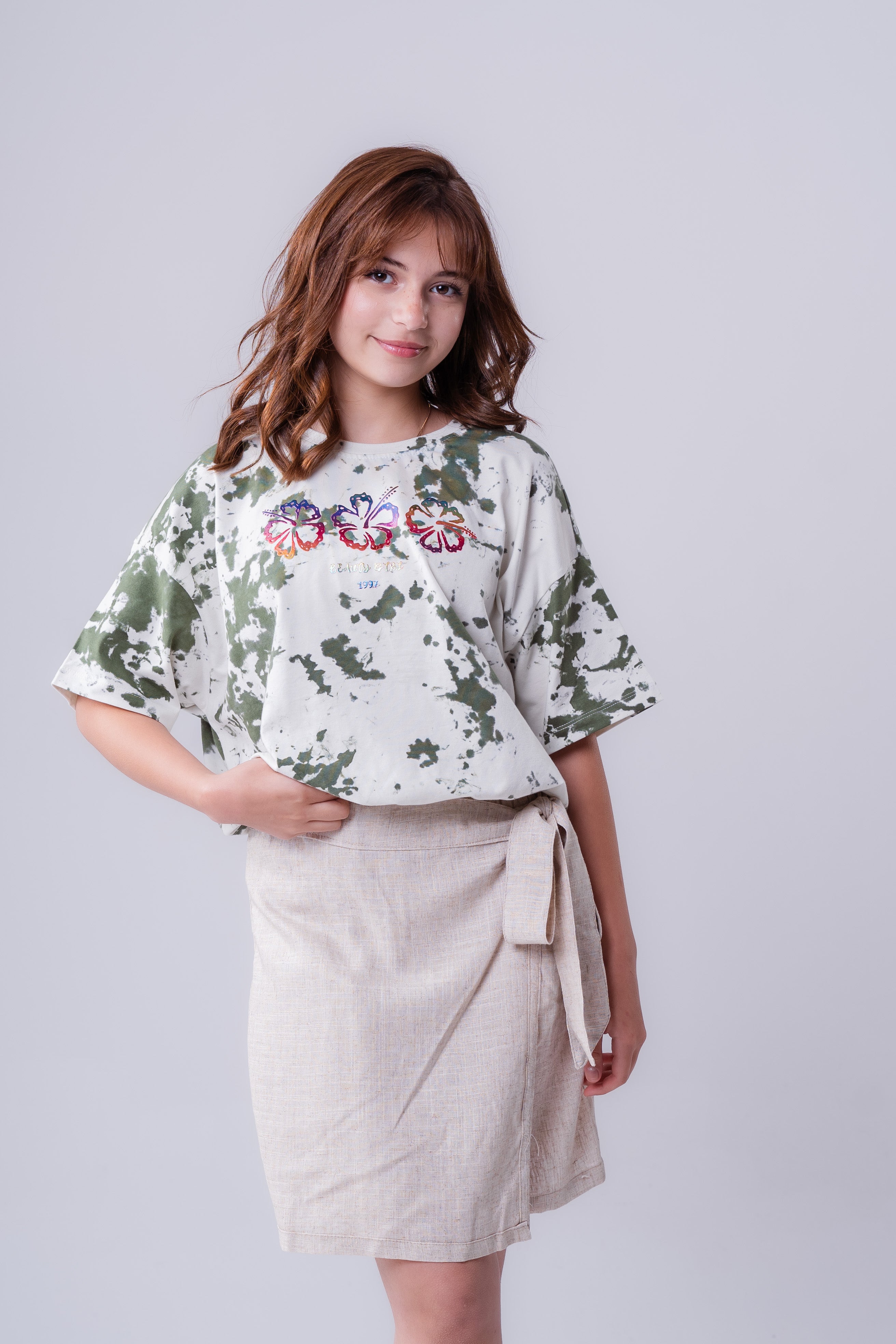 Girls’  Tropical Dream Tie-Dye Oversized Tee