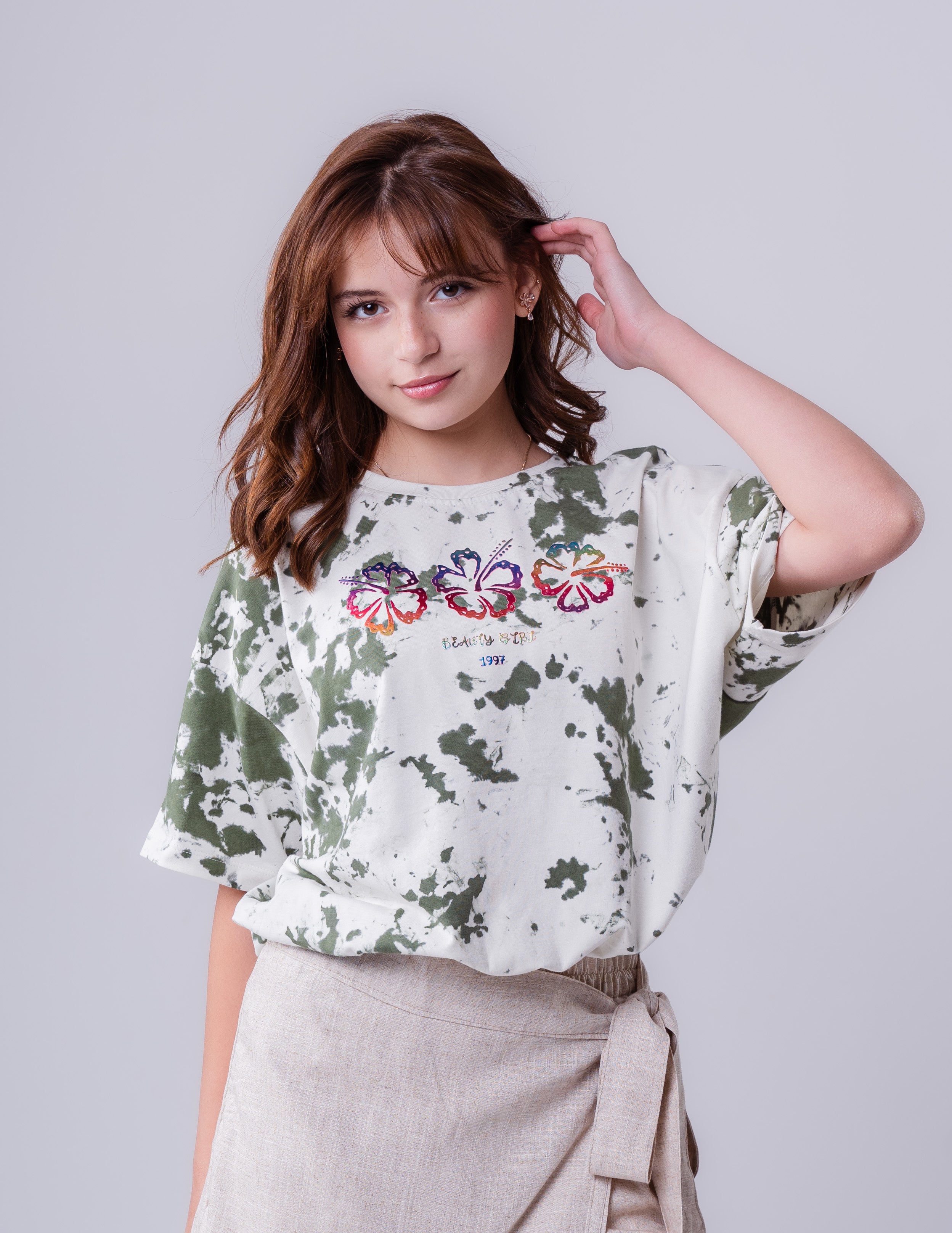Girls’  Tropical Dream Tie-Dye Oversized Tee