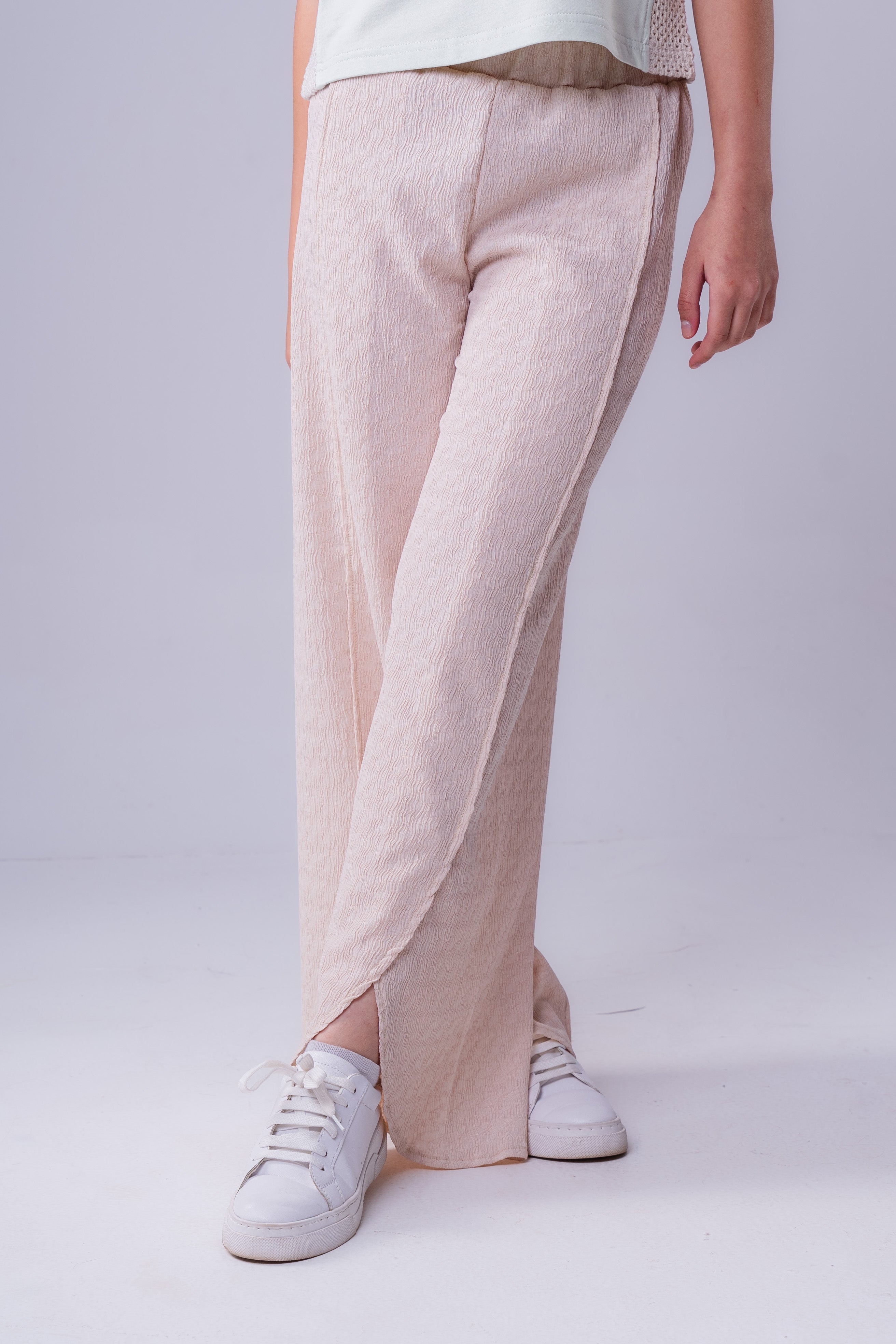 Girls Plain Crepe Trousers