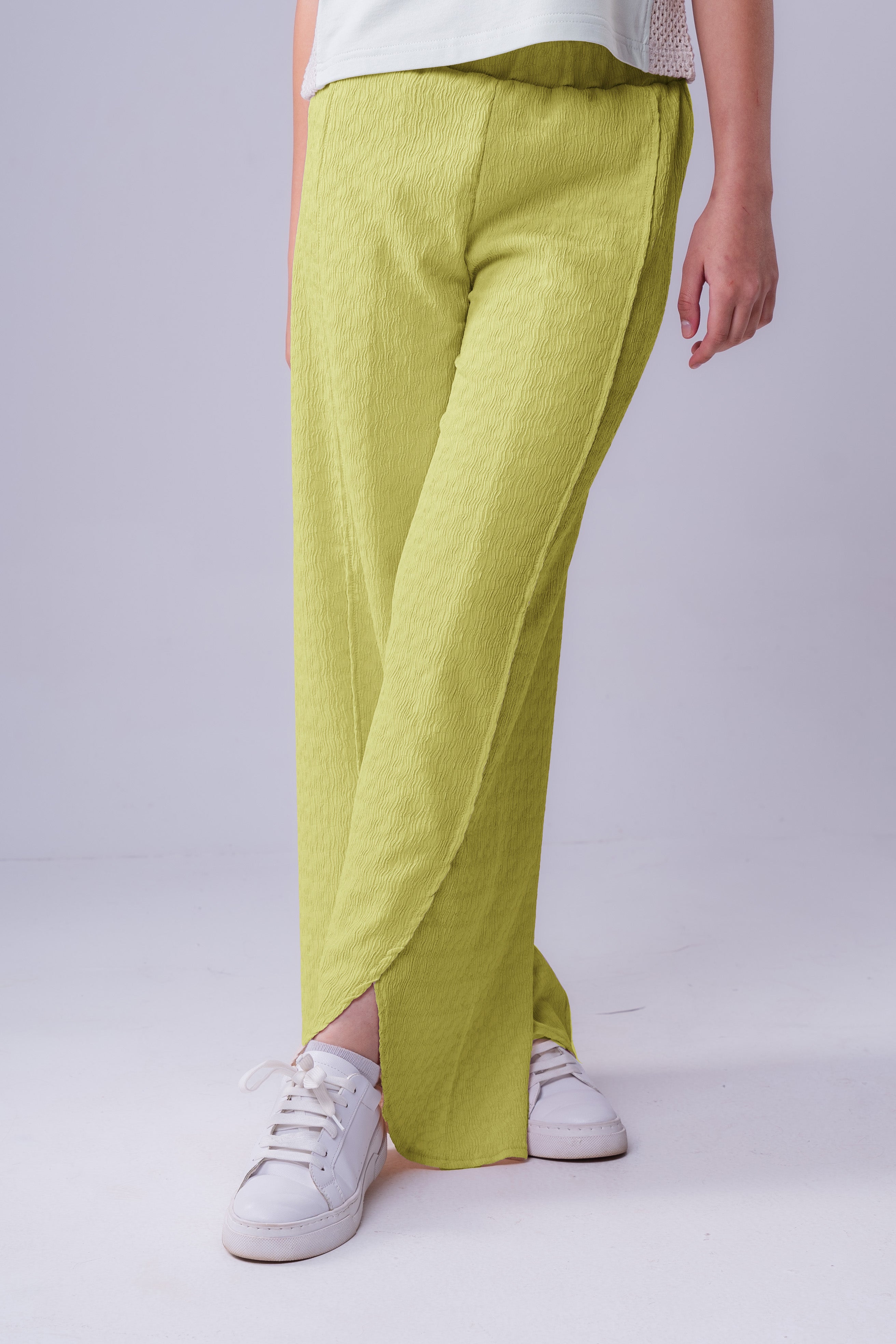 Girls Plain Crepe Trousers