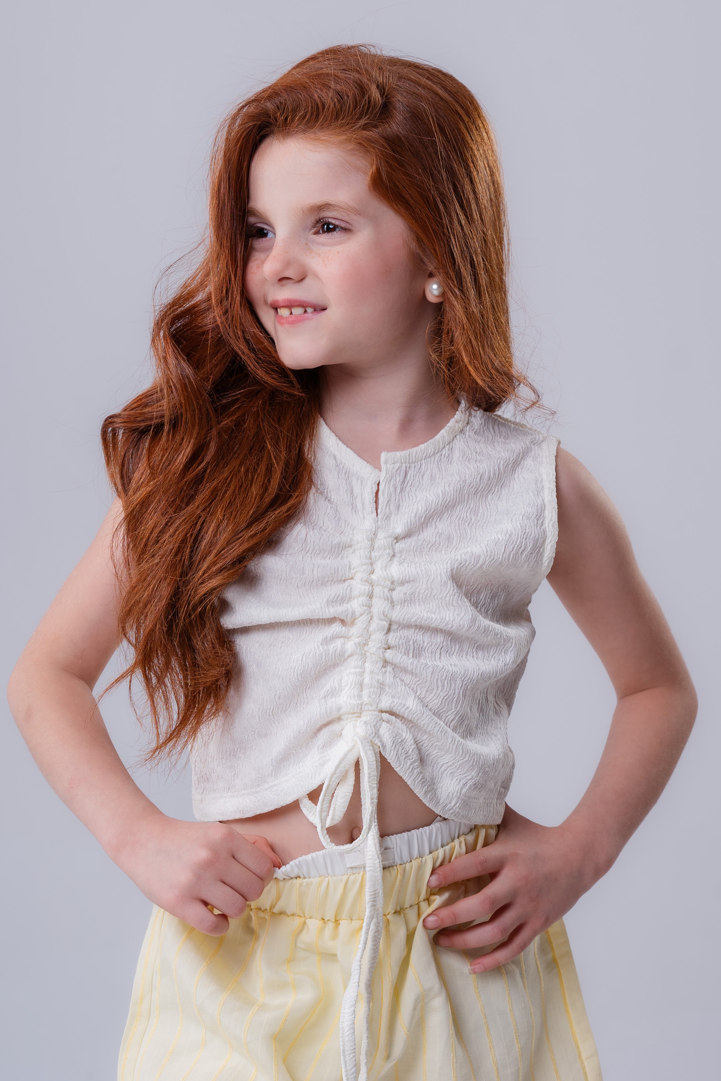 Girls’   Ruched Front Sleeveless Top