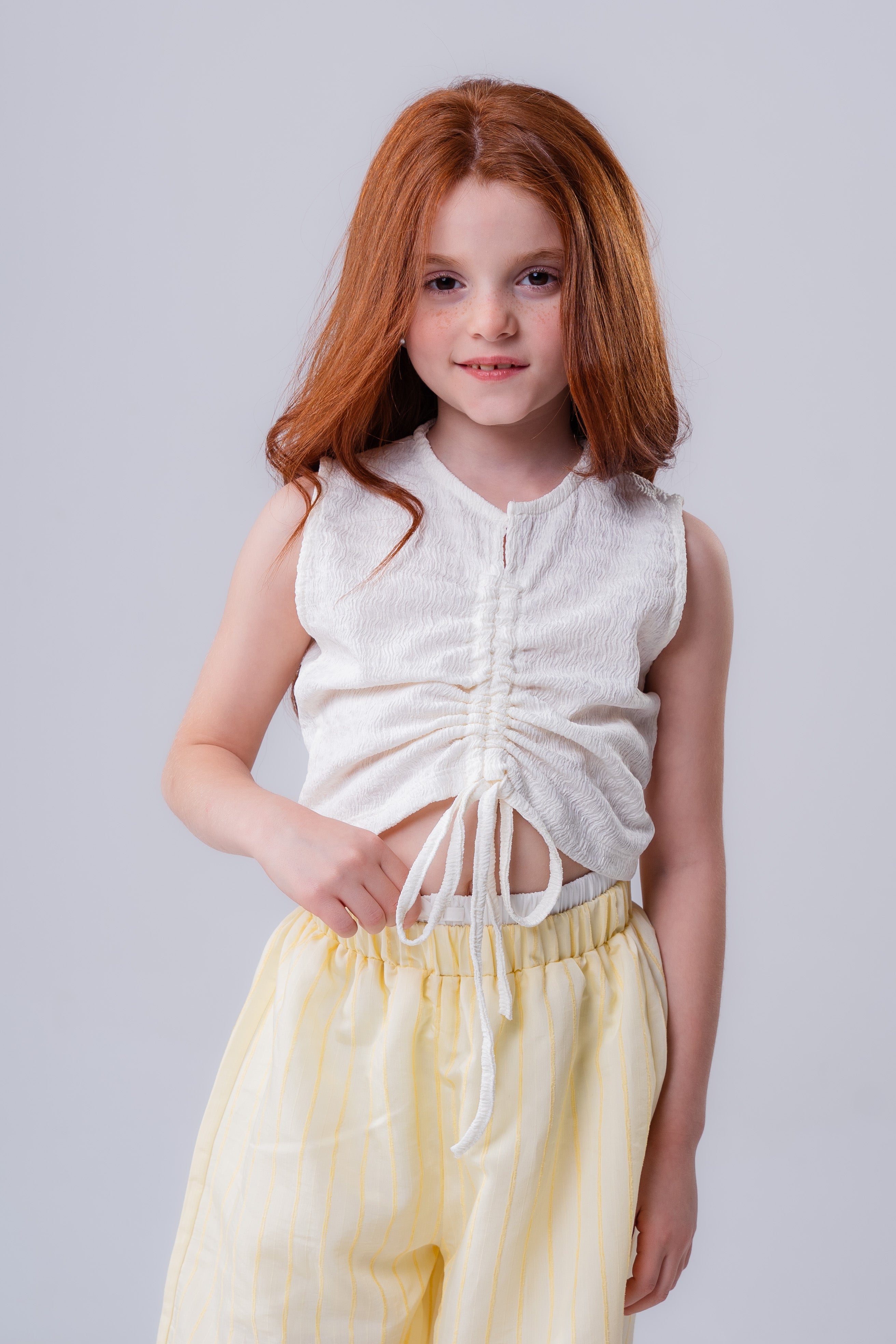 Girls’   Ruched Front Sleeveless Top