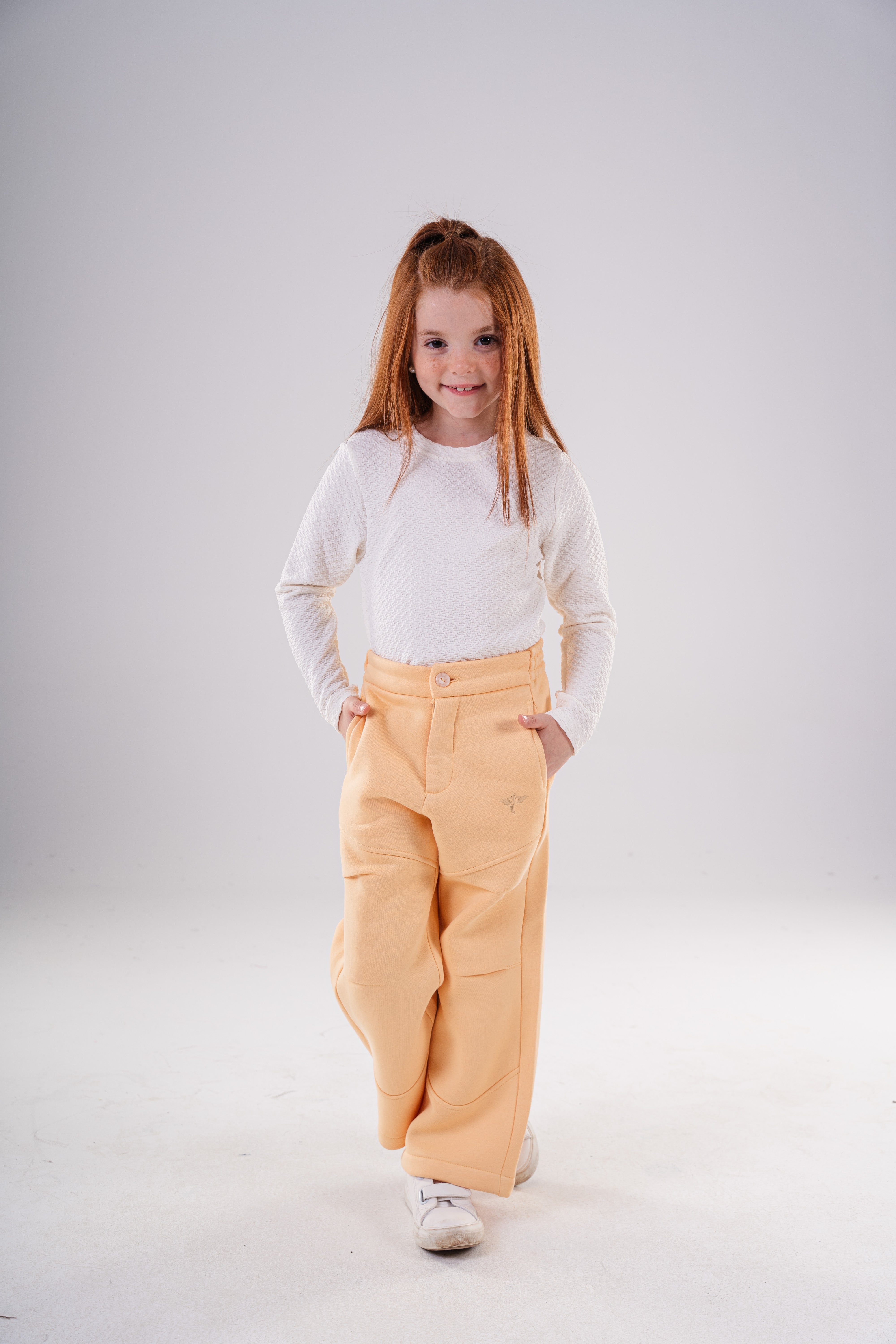 Girls Subtle Texture Essential Long-Sleeve Top