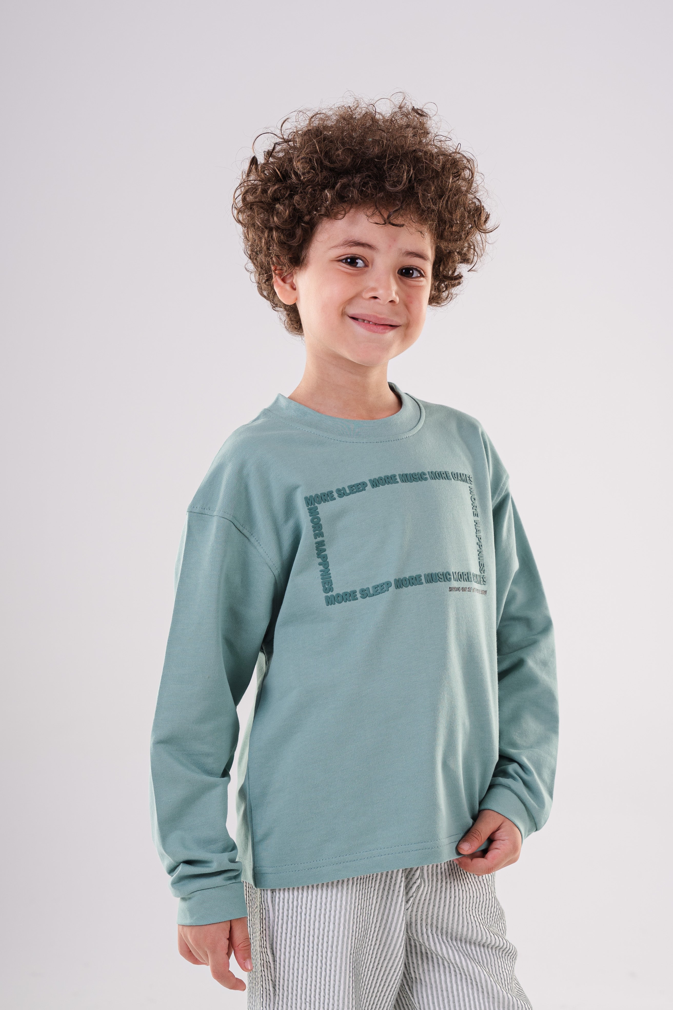Boy's Relaxed Fit Crewneck Sweatshirt with Print