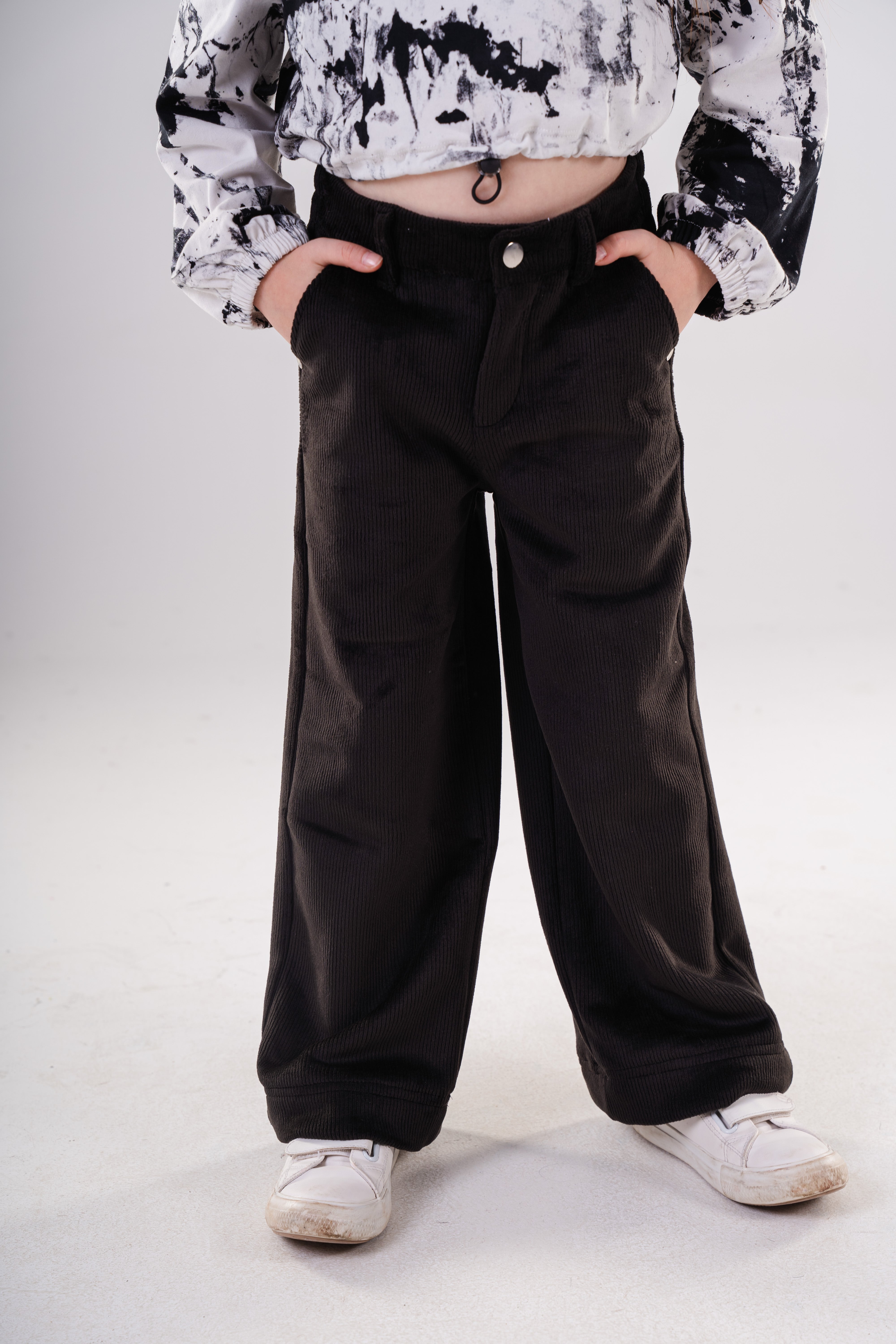 Girls' Corduroy Wide-Leg Trousers