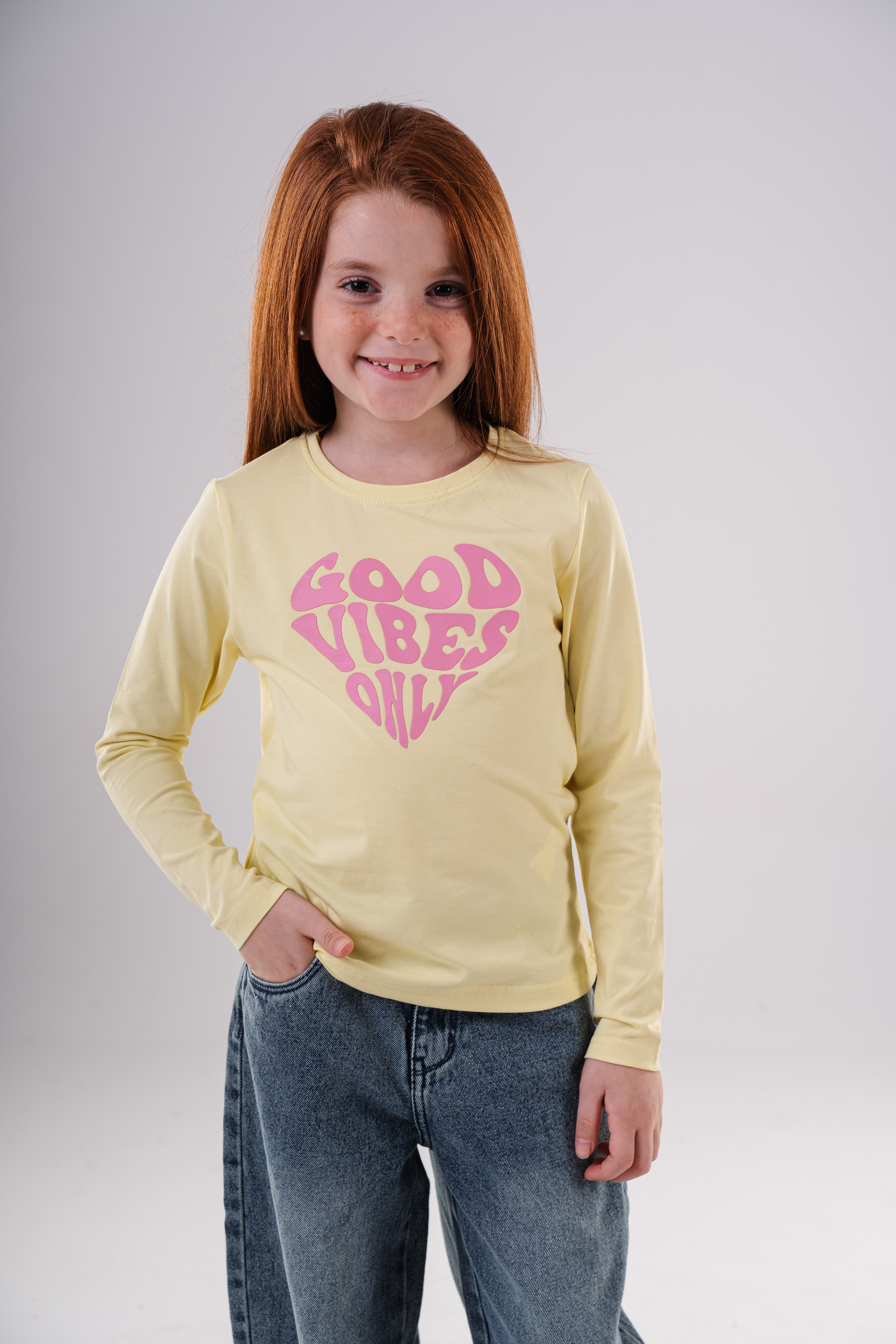 Girls Graphic Crewneck Cotton Sweatshirt