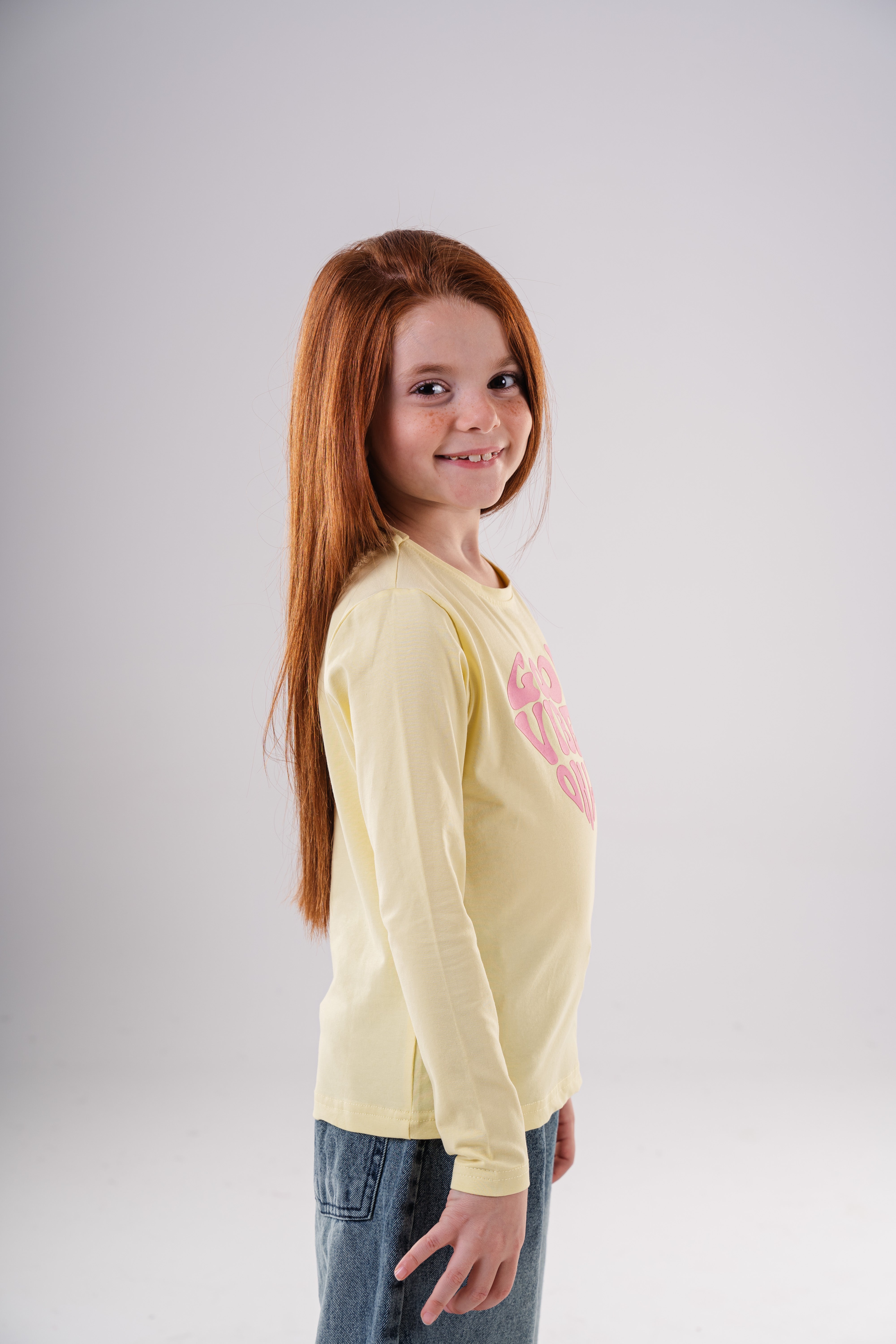 Girls Graphic Crewneck Cotton Sweatshirt