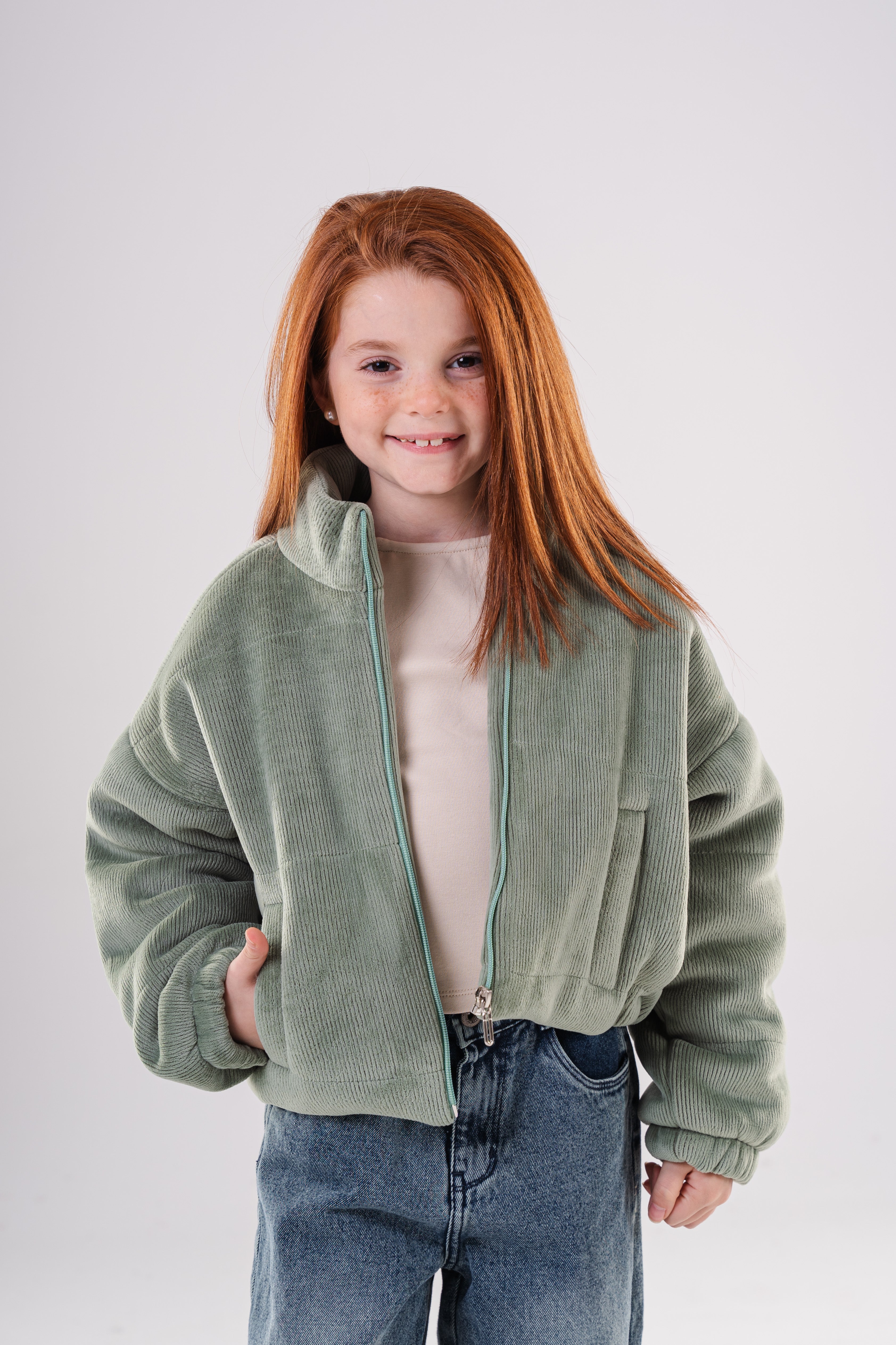 Girls' Corduroy Bomber Jacket