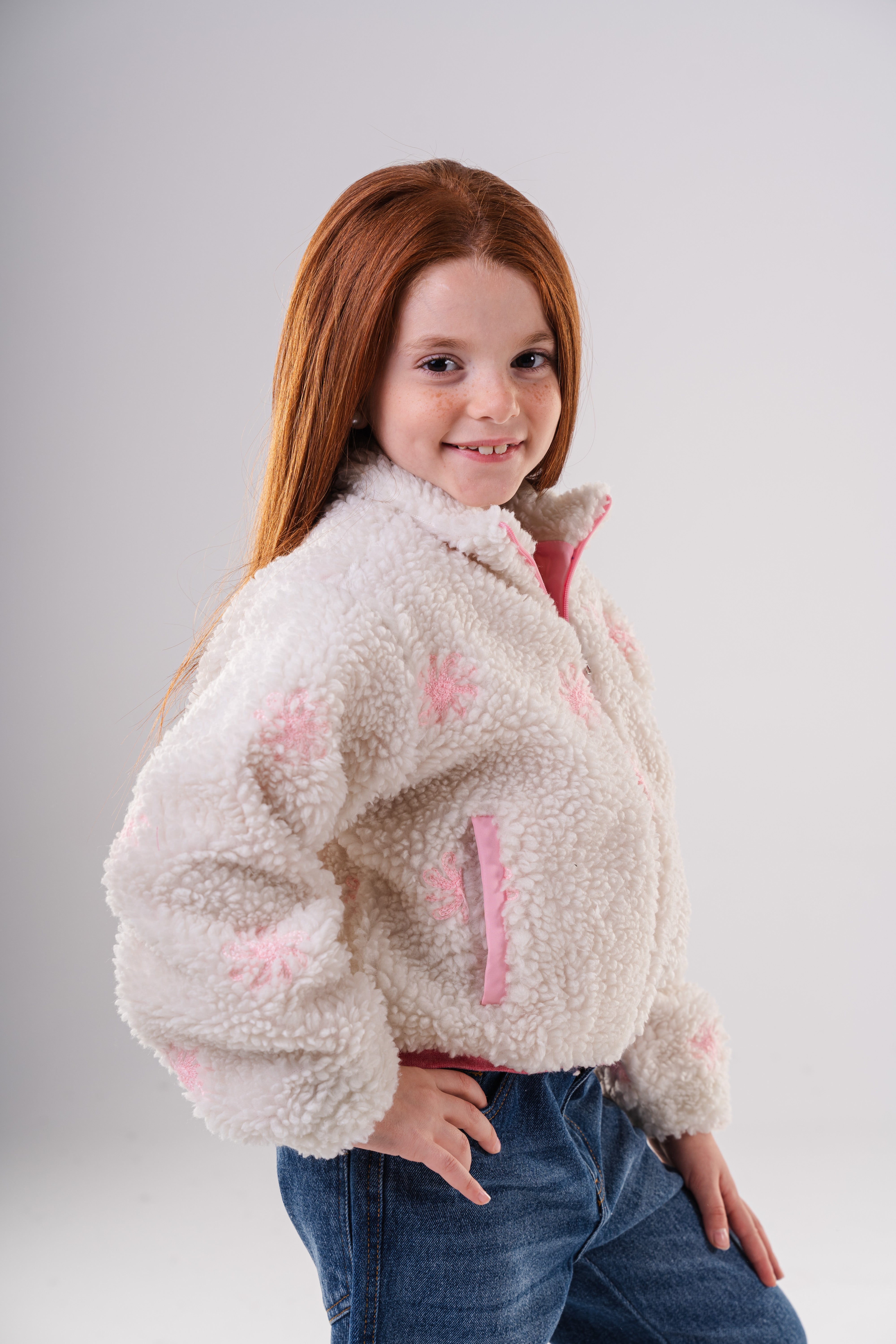Girls Snowflake Snuggler Fur Jacket