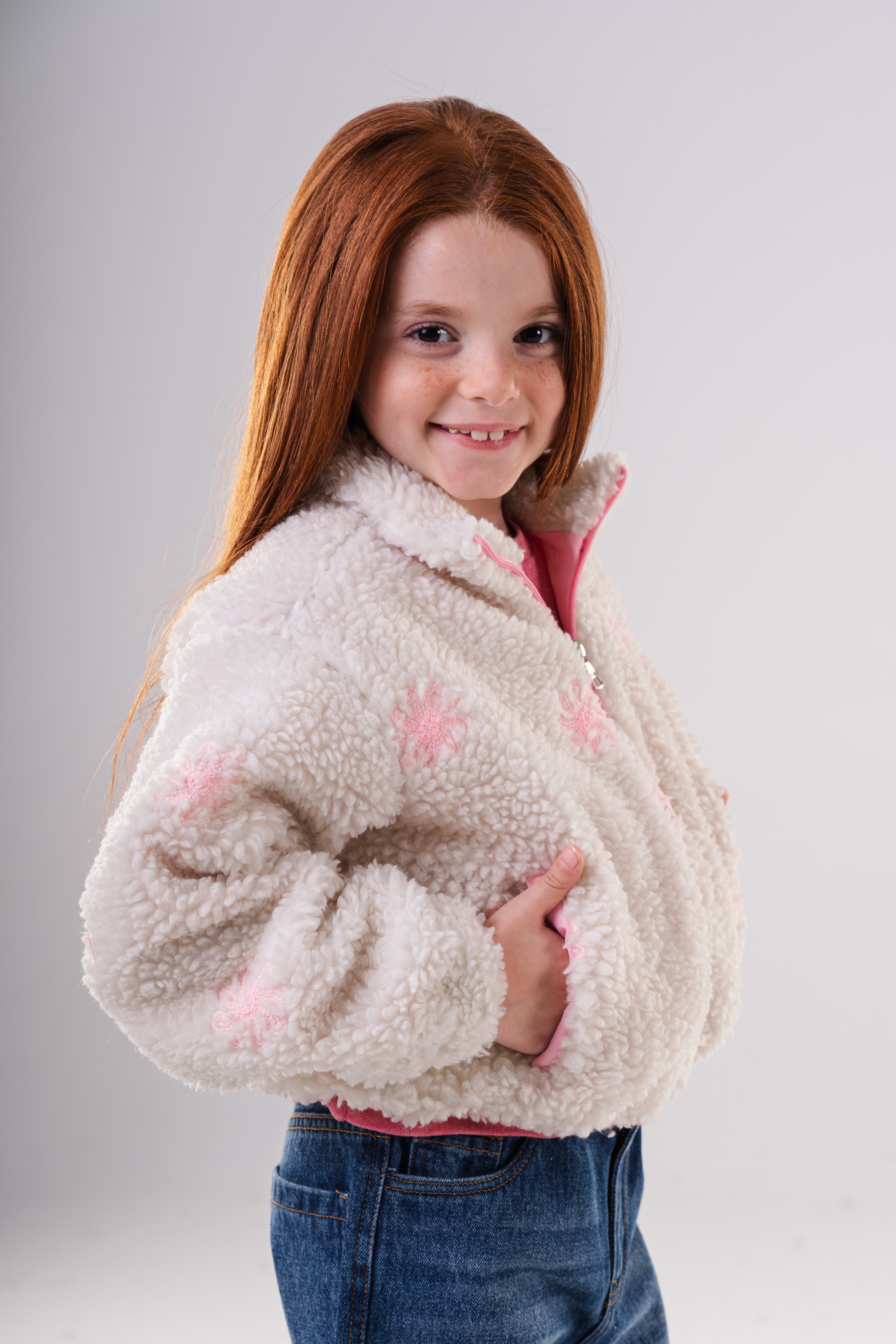 Girls Snowflake Snuggler Fur Jacket
