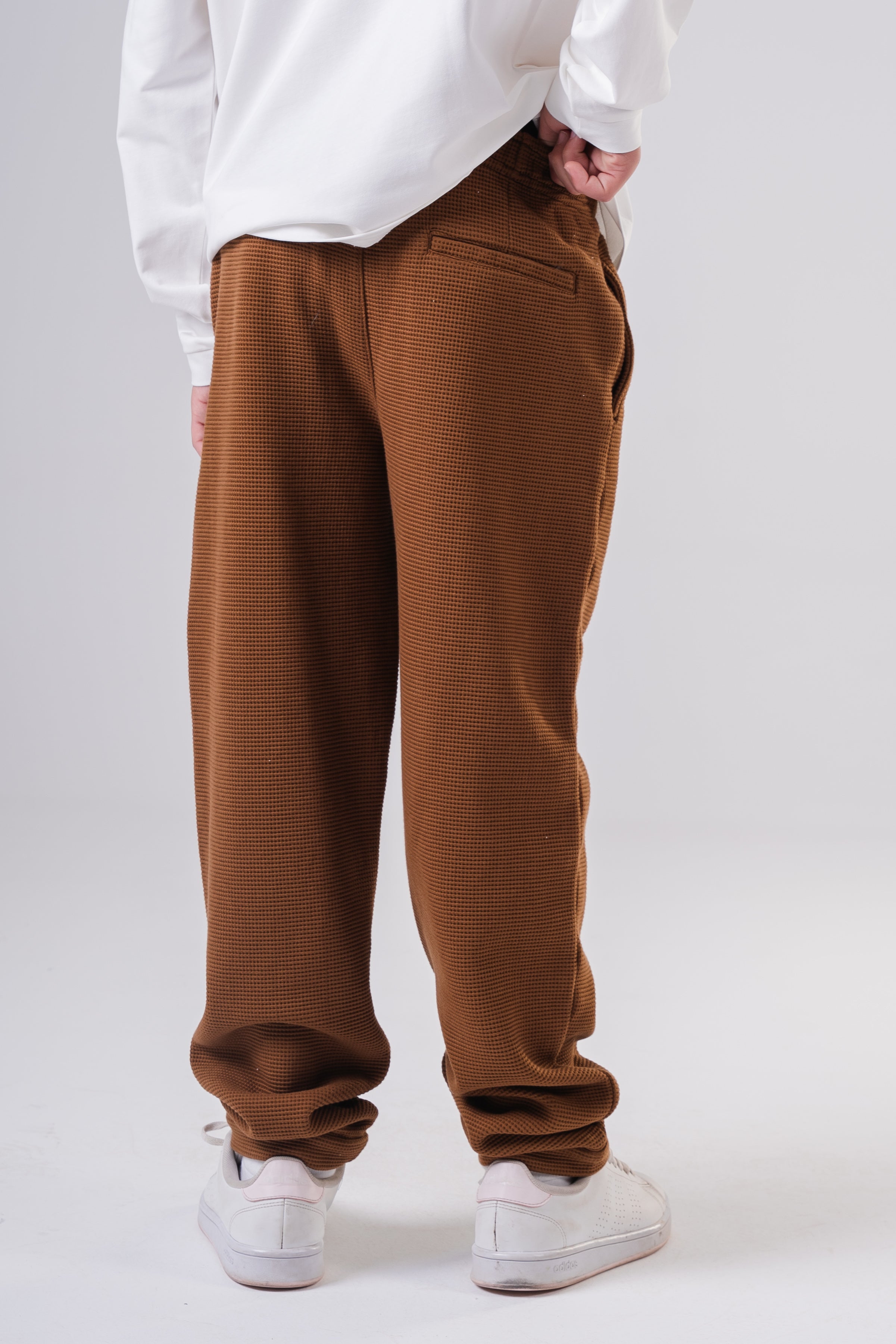 Boy's Relaxed Fit Micro-Patterned Casual Trousers